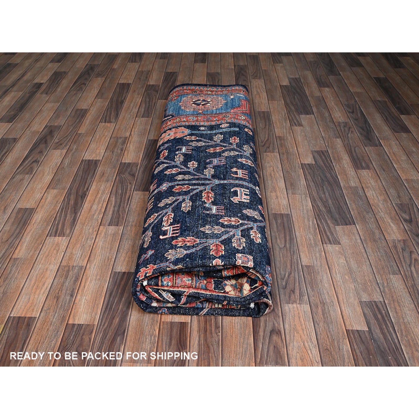 10’1″x13’4″ Yale Blue Cypress and Willow Tree Design Wool Hand Knotted Rug 2356
