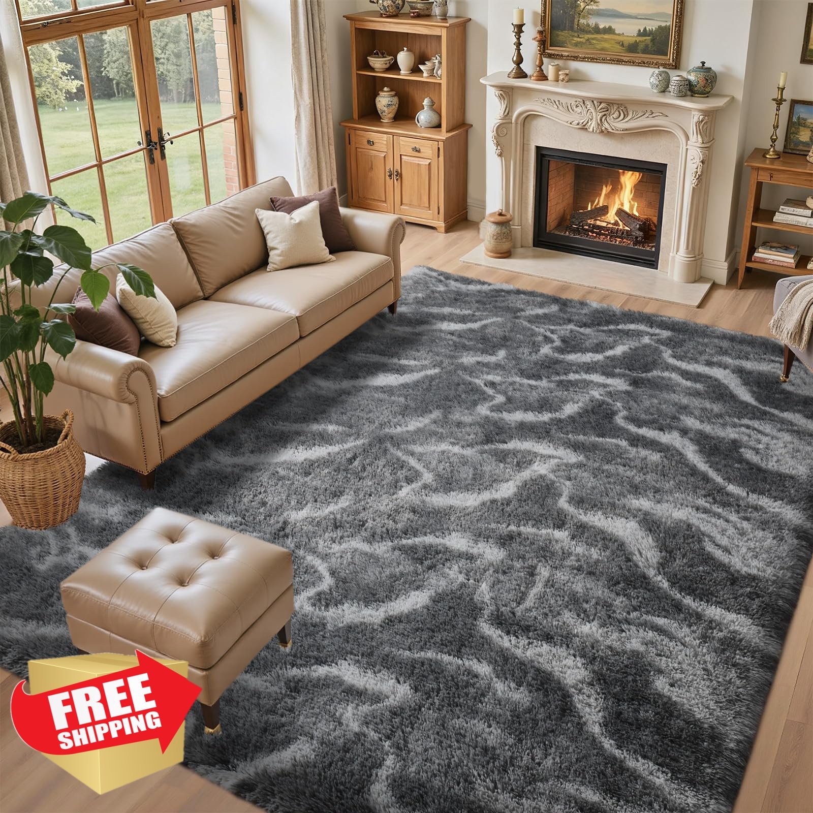LòutiRoot Home 5×7 Rug Charcoal Grey
