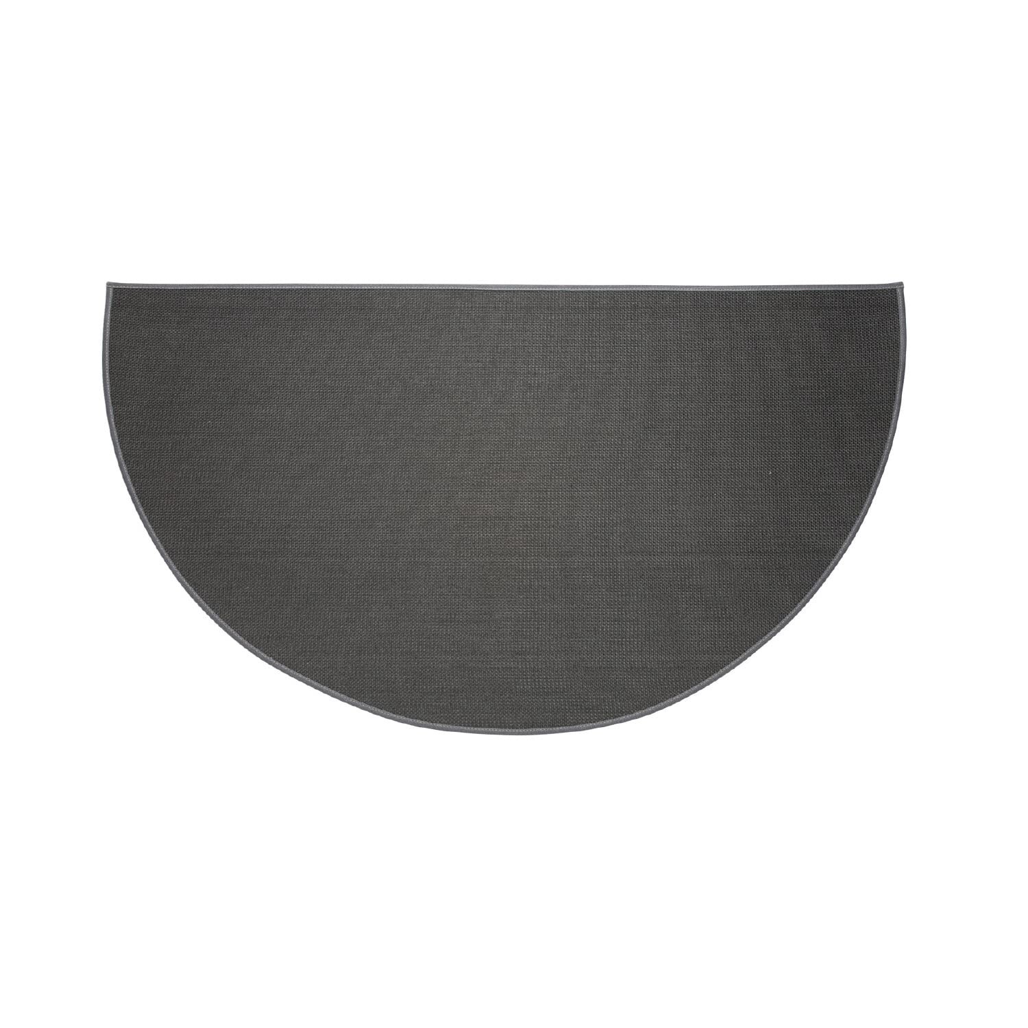 Plow & Hearth 27″x48″ Half Round Fireproof Hearth Rug | Charcoal | 2 Layer Fi…