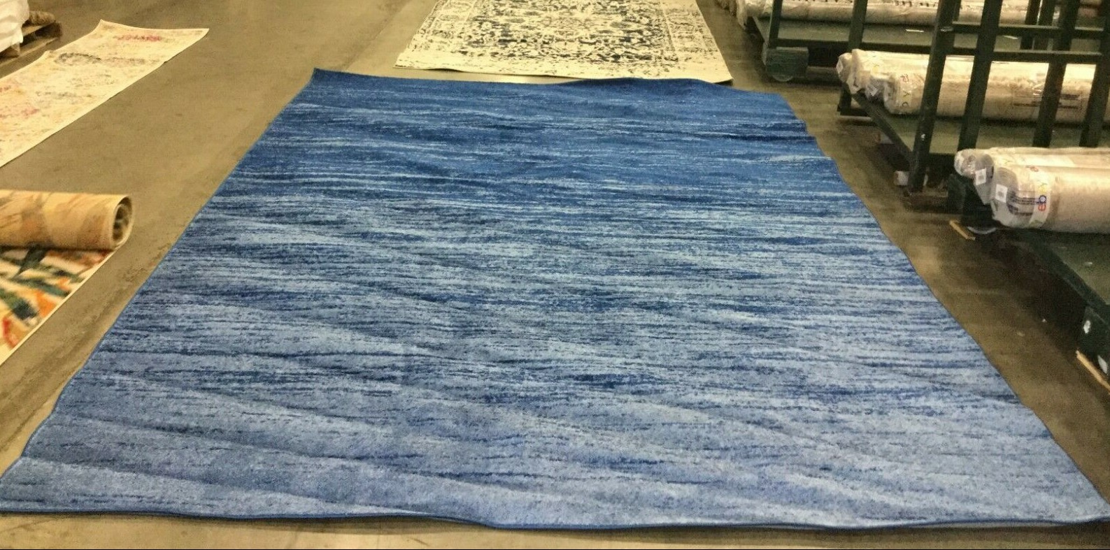 BLUE / DARK BLUE 9′ X 12′ Back Stain Rug, Reduced Price 1172640928 ADR113F-9