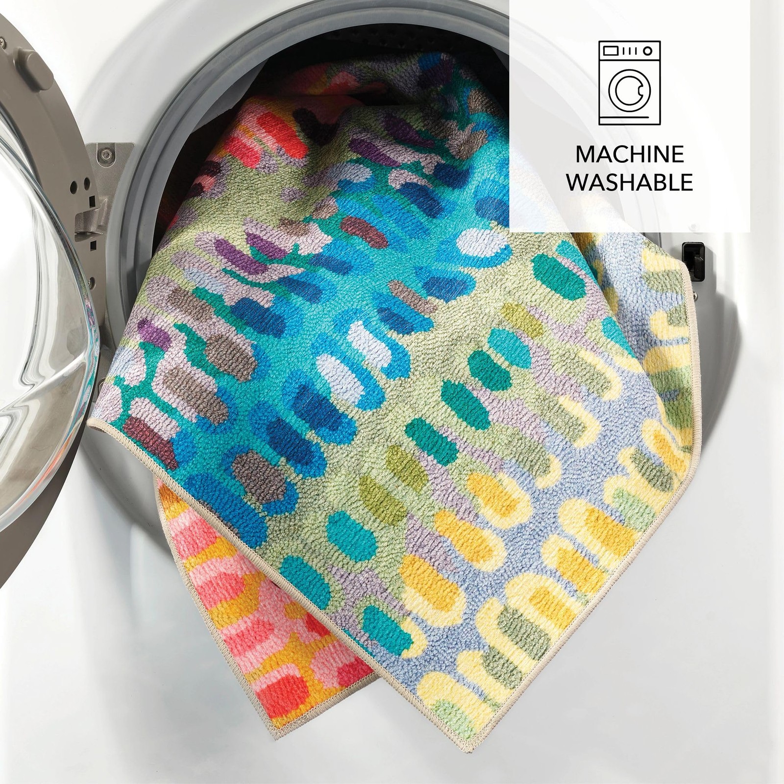 Dash & Albert Paint Chip 4’x6′ Multicolor Geometric Machine Washable Area Rug