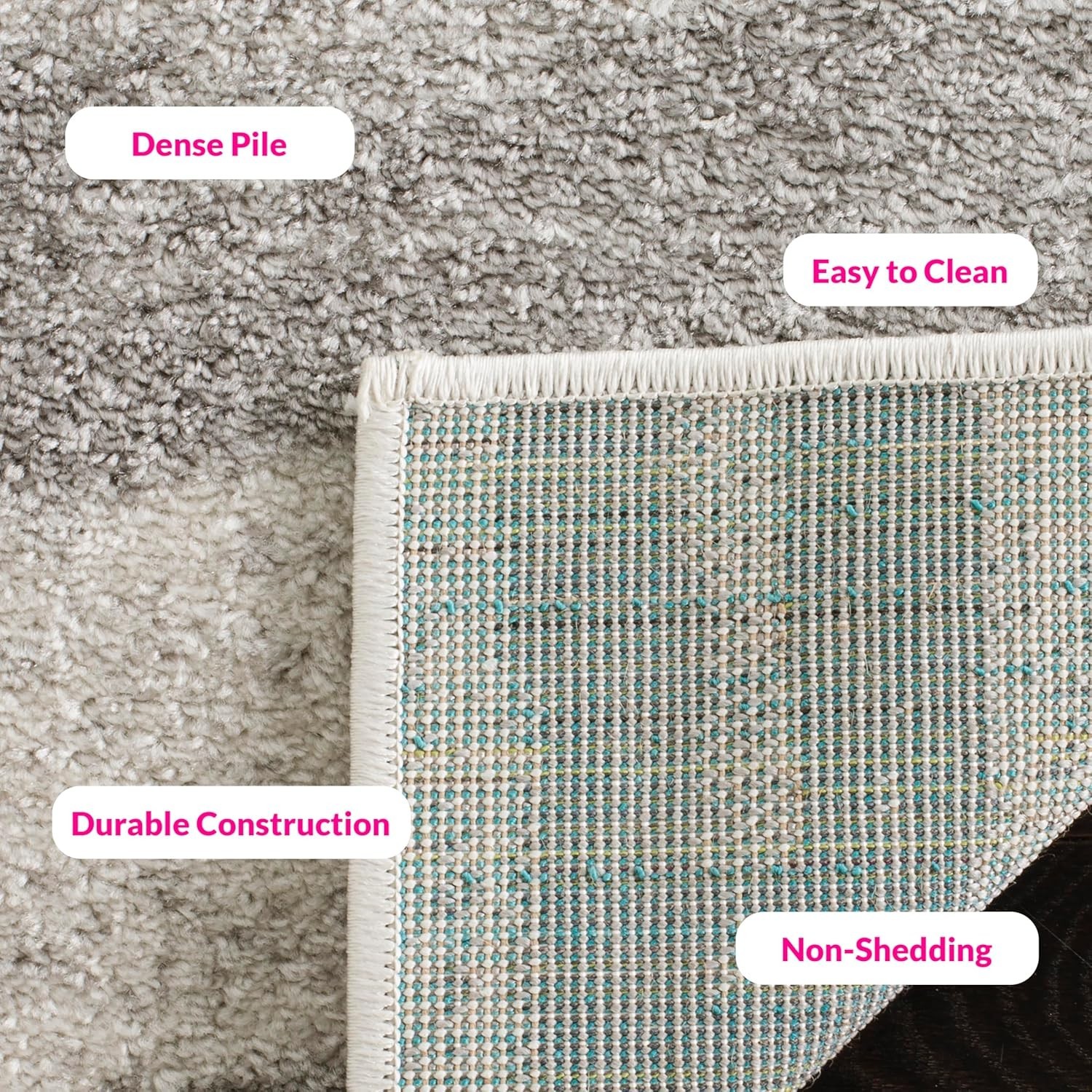 Chic Stain Resistant Area Rug 8×10 – Cream & Grey, Ideal for Living Spaces
