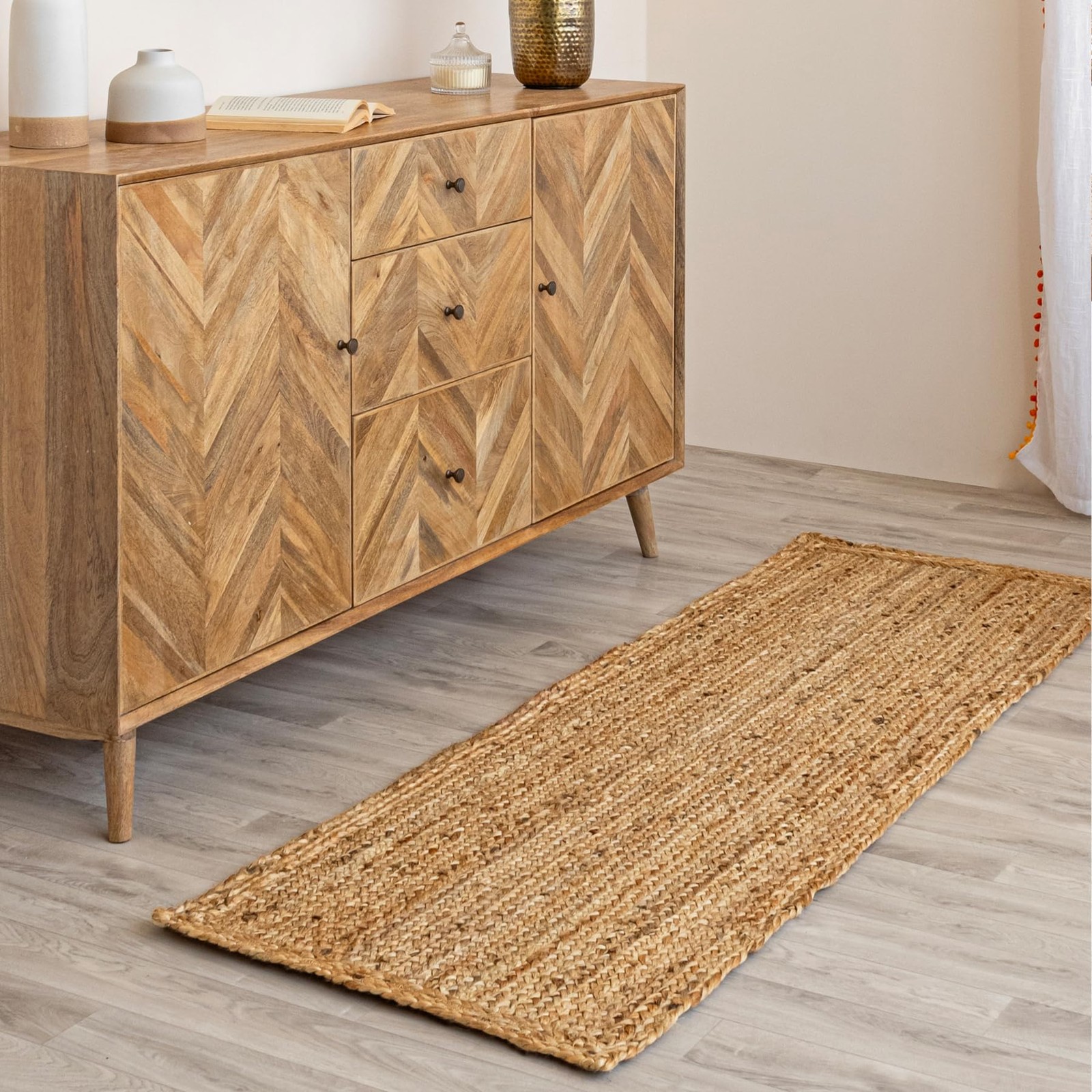 Handcrafted Braided Jute Runner Rug 2×6 ft – Rustic Vintage Natural Area Rug …