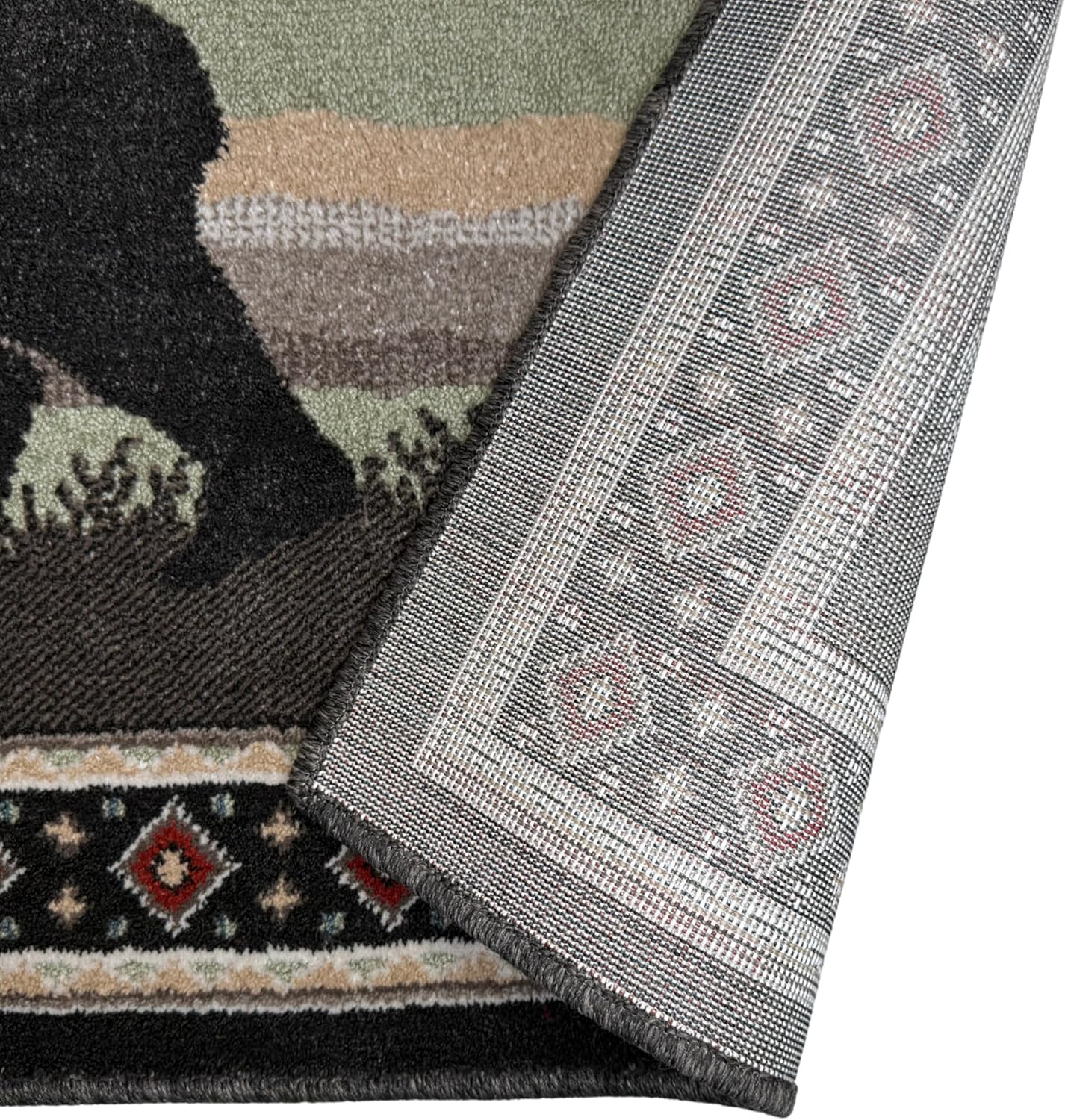Curious Bear Rectangular Hearth Rug – Lodge Collection, 30″ x 50