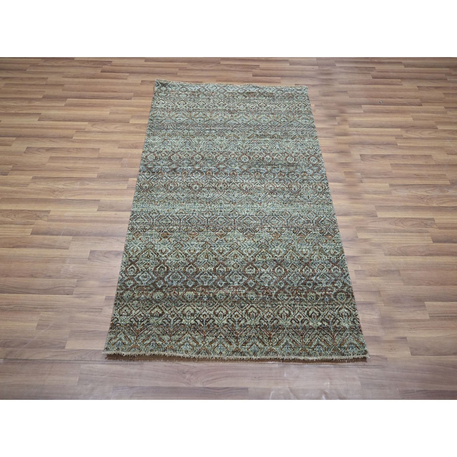 Hand Knotted Rug 3’x5’1″ Gray Soft Wool Kohinoor Herat Pattern Oriental 76870