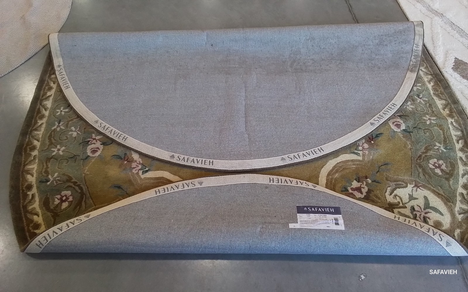 L GOLD / GREEN 7′-6″ x 9′-6″ Back Stain Rug, Reduced Price 1172782508 CL280A-8OV