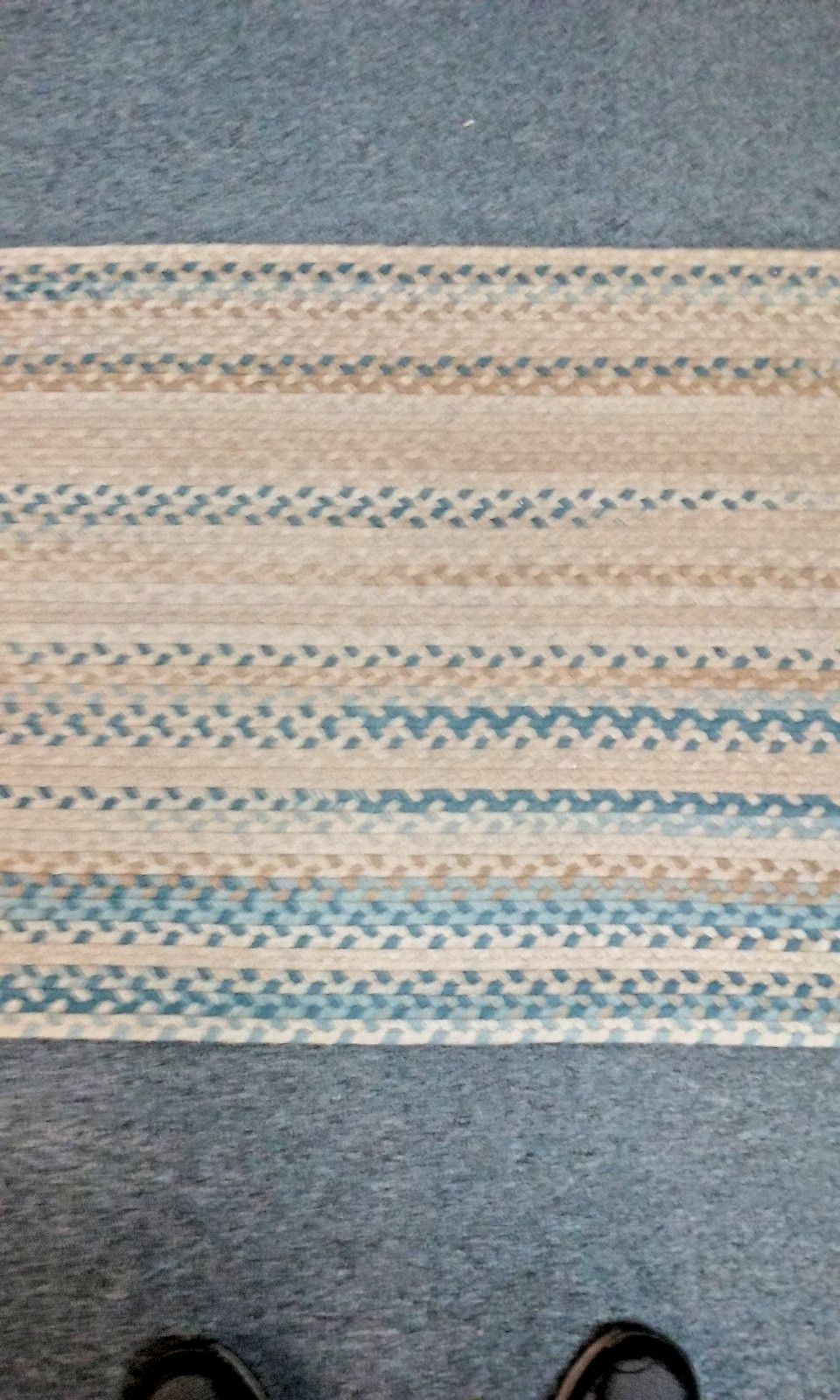 vintage long Oval Braided Runner Hallway Rug 106″ x 28″ great for Wood Floors