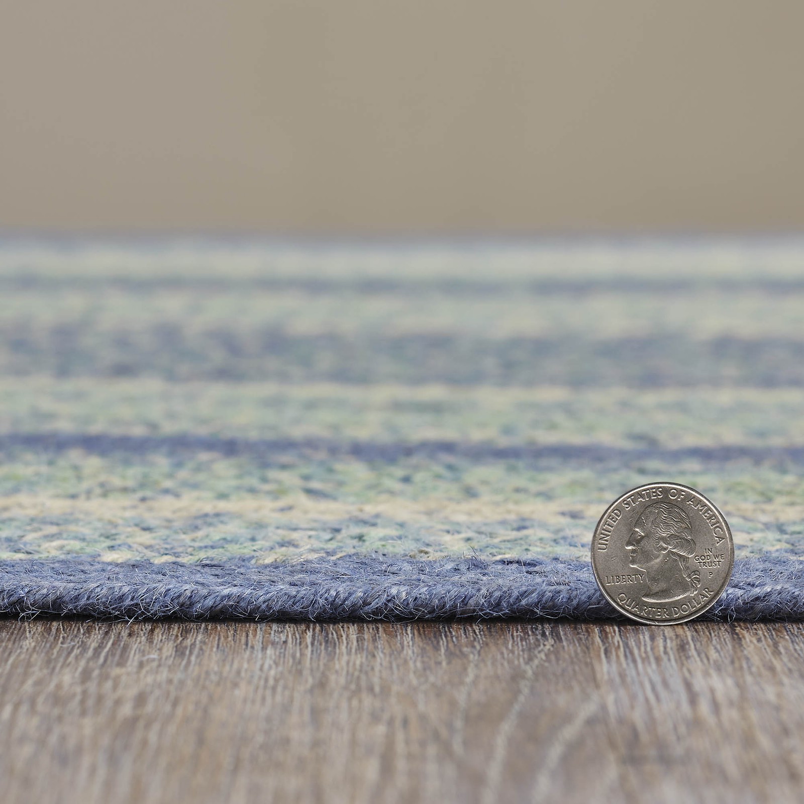Farmhouse 36″x60″ Area Rug Blue Jolie Textured Jute Pad Floor Decor VHC Brands