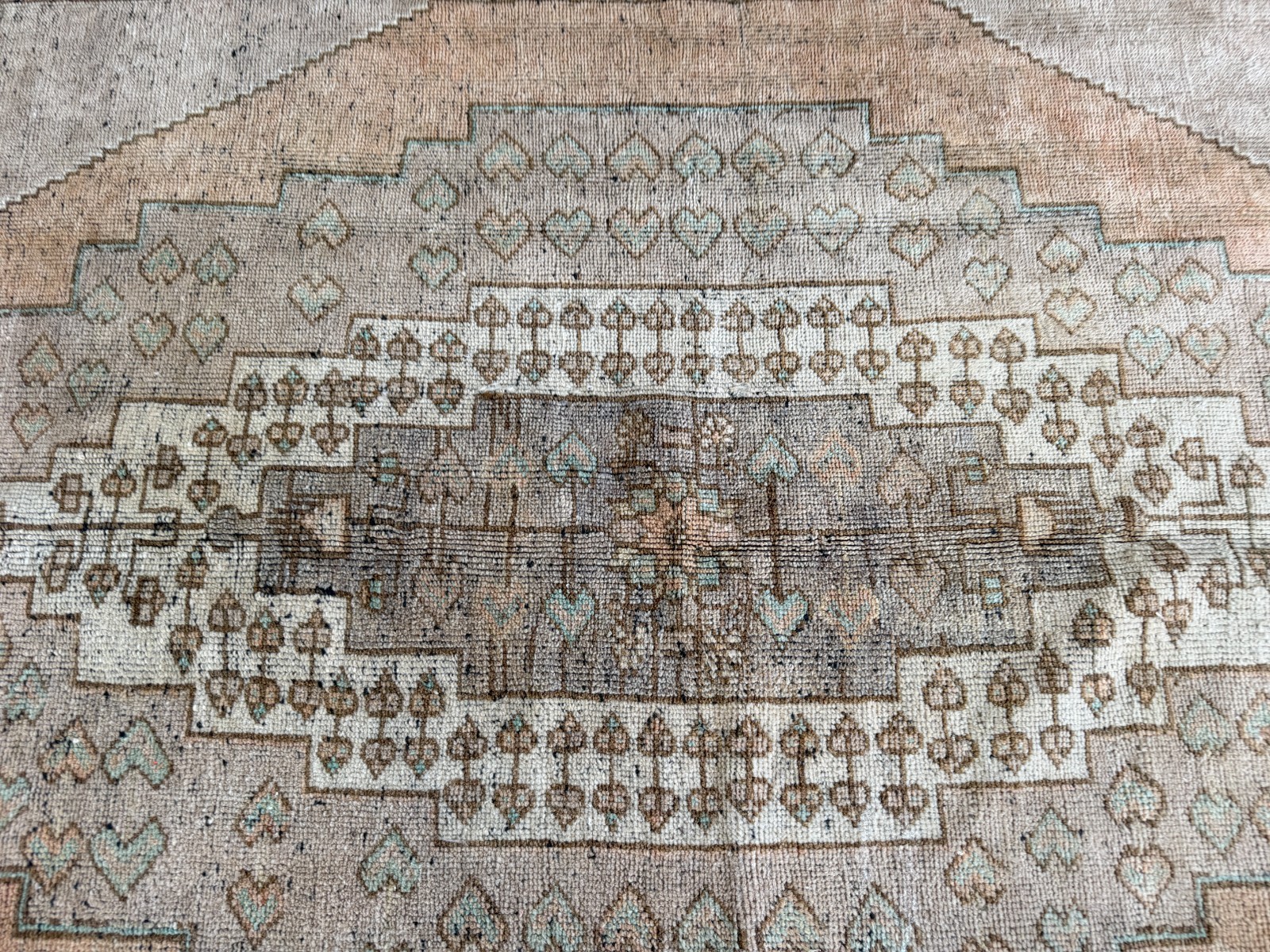 Vintage Turkish Oushak Rug Handmade Distressed Area Large Neutral Anatolian 5×9