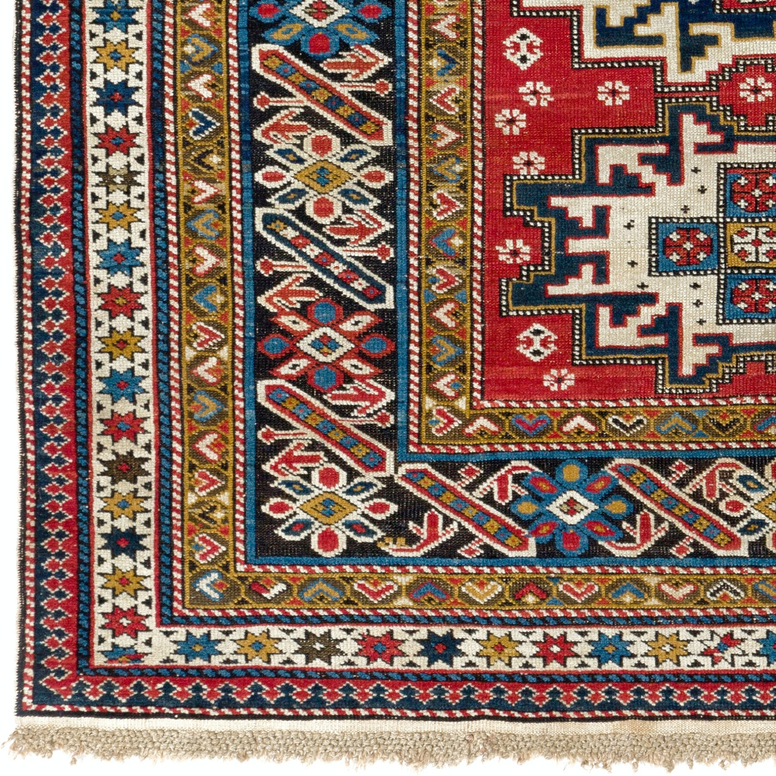 4×6.3 Ft Antique Caucasian Chi Chi Shirvan Rug. Rare Collectors Carpet