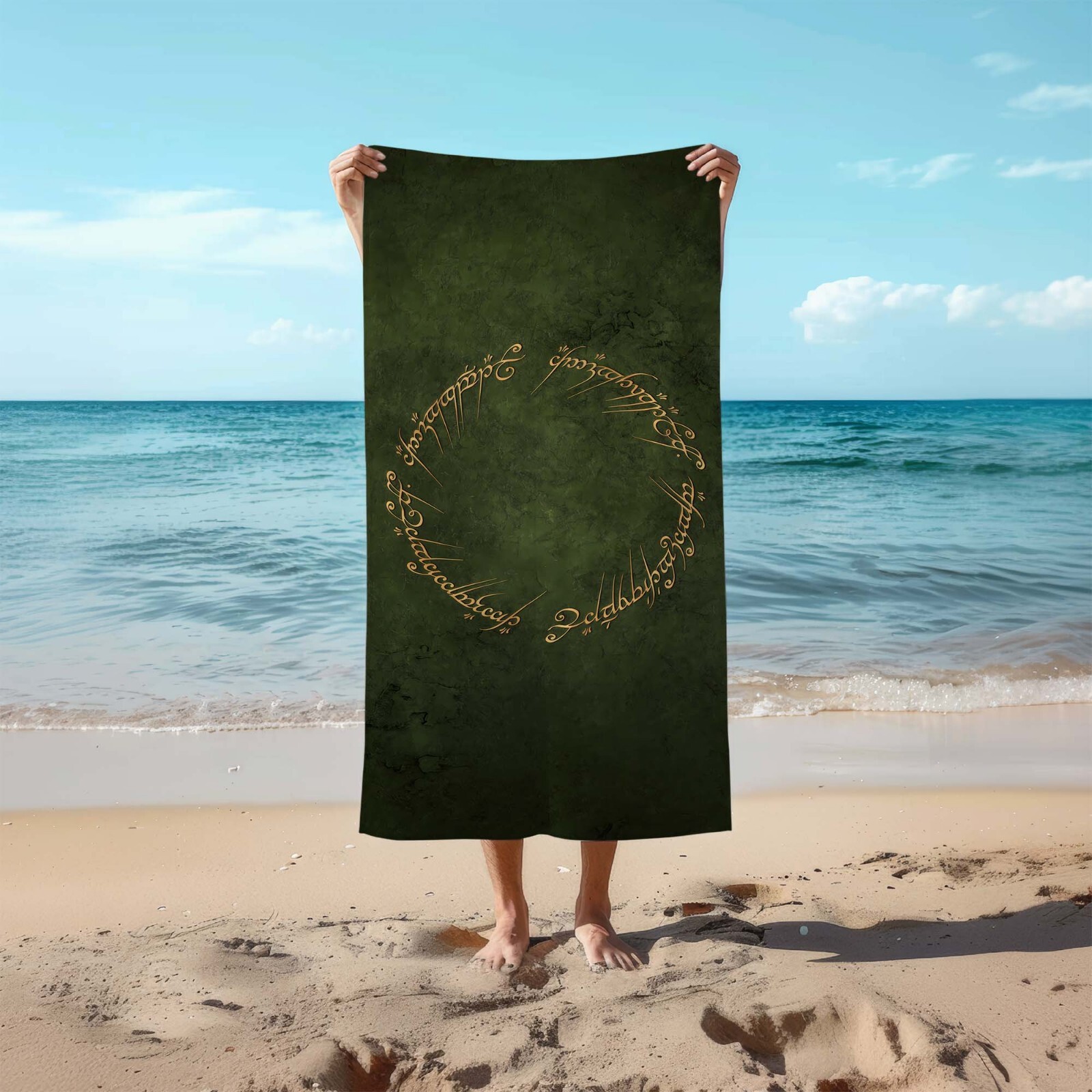 The Lord Of The Ring Beach Towel, Green Color Towel