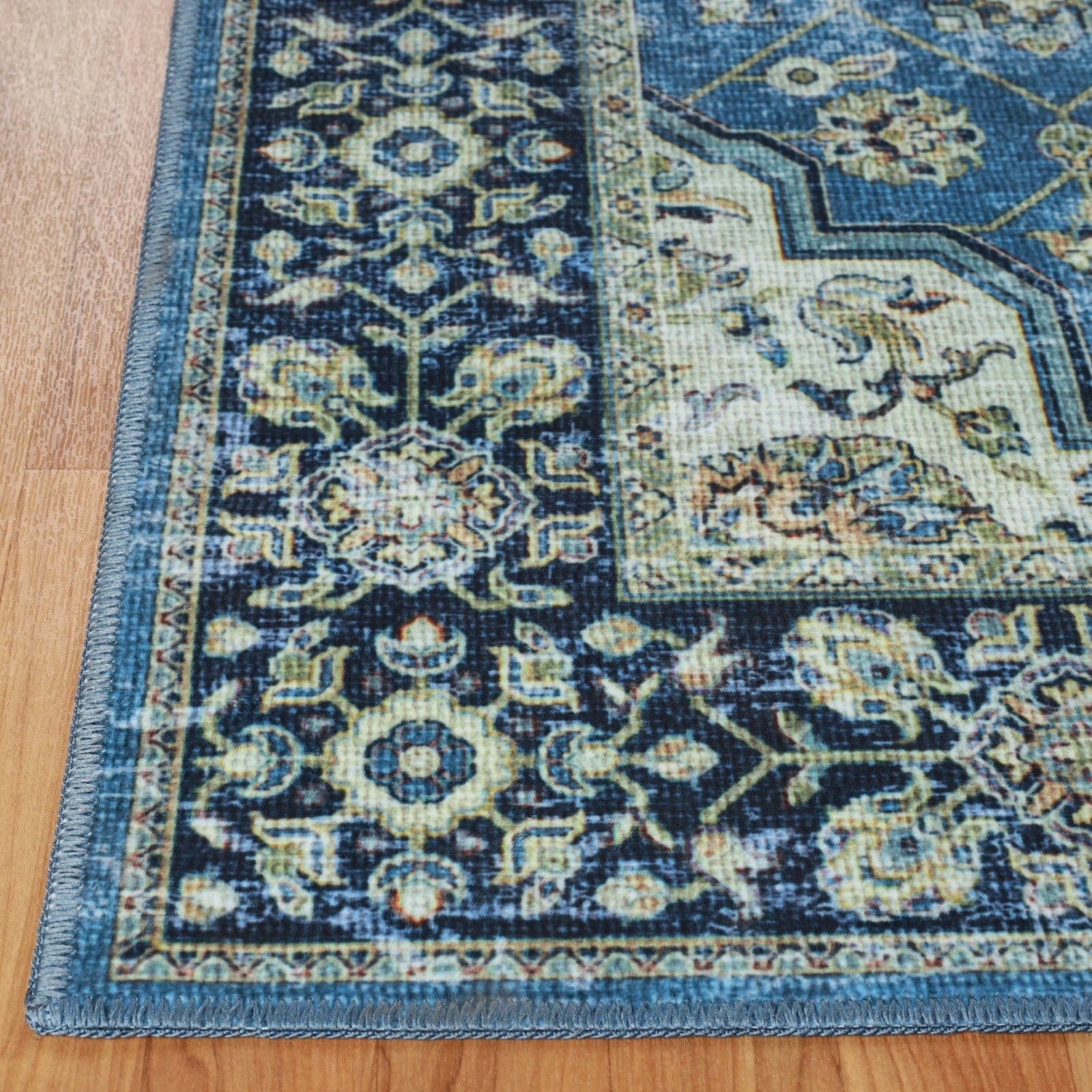 Jay Damask Medallion Geometric Durable Runner ‎Stain Resistant Indoor Area Rug