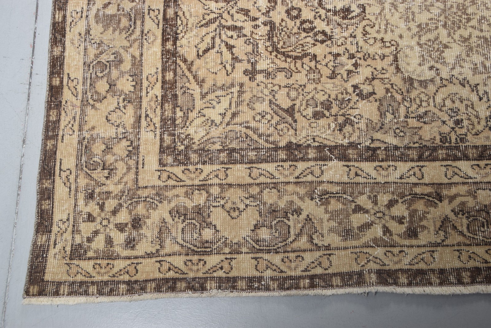 6,8×11 ft Vintage Rug, Rug Rug, Brown Ombré Rug Wool