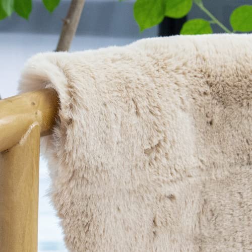 Shag Polyester Bunny Washable Fluffy Rug Runners for Hallways Camel Plush