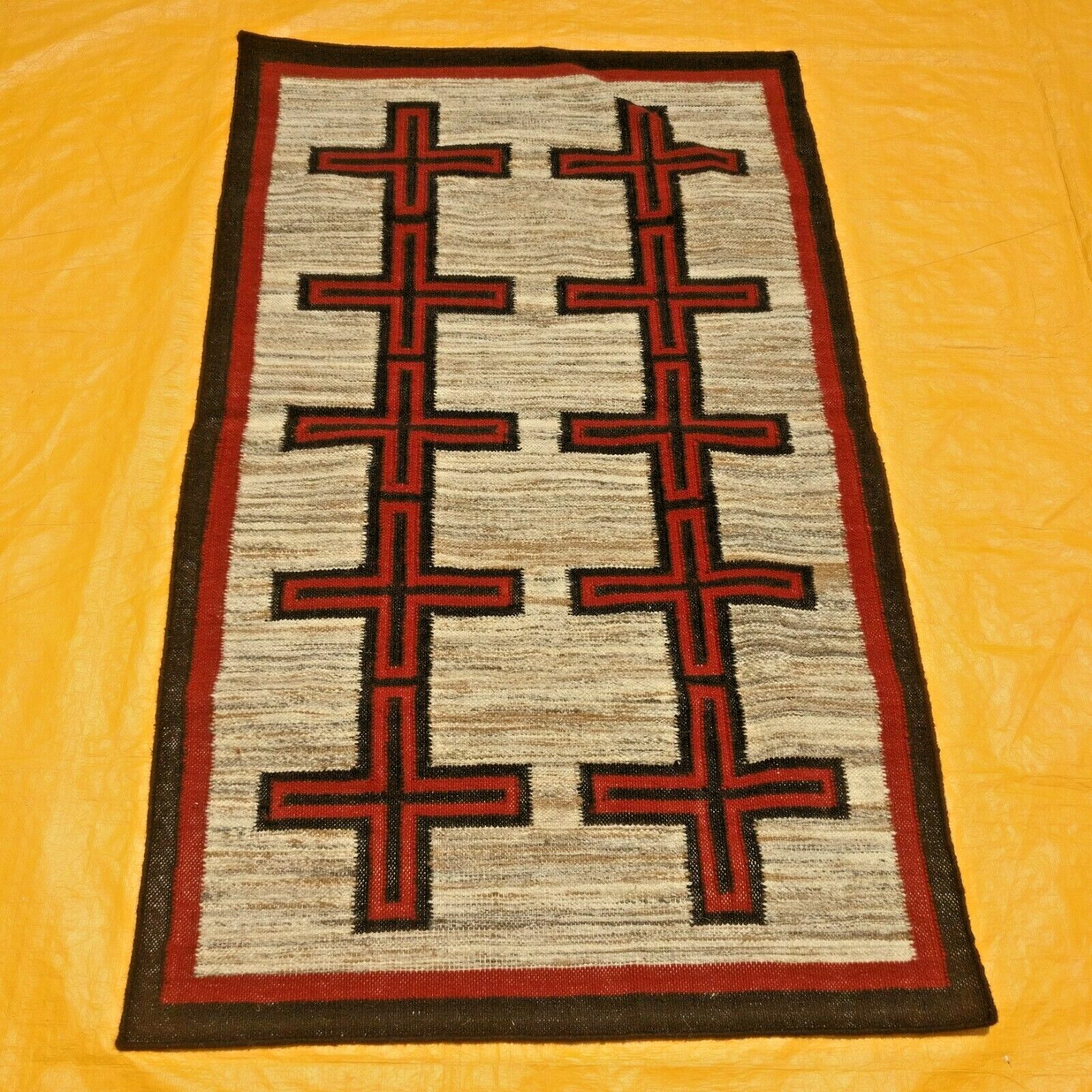 NAVAJO Navaho South American Wool RUG Kilim Flat Weave Oriental Area Rug 3×5