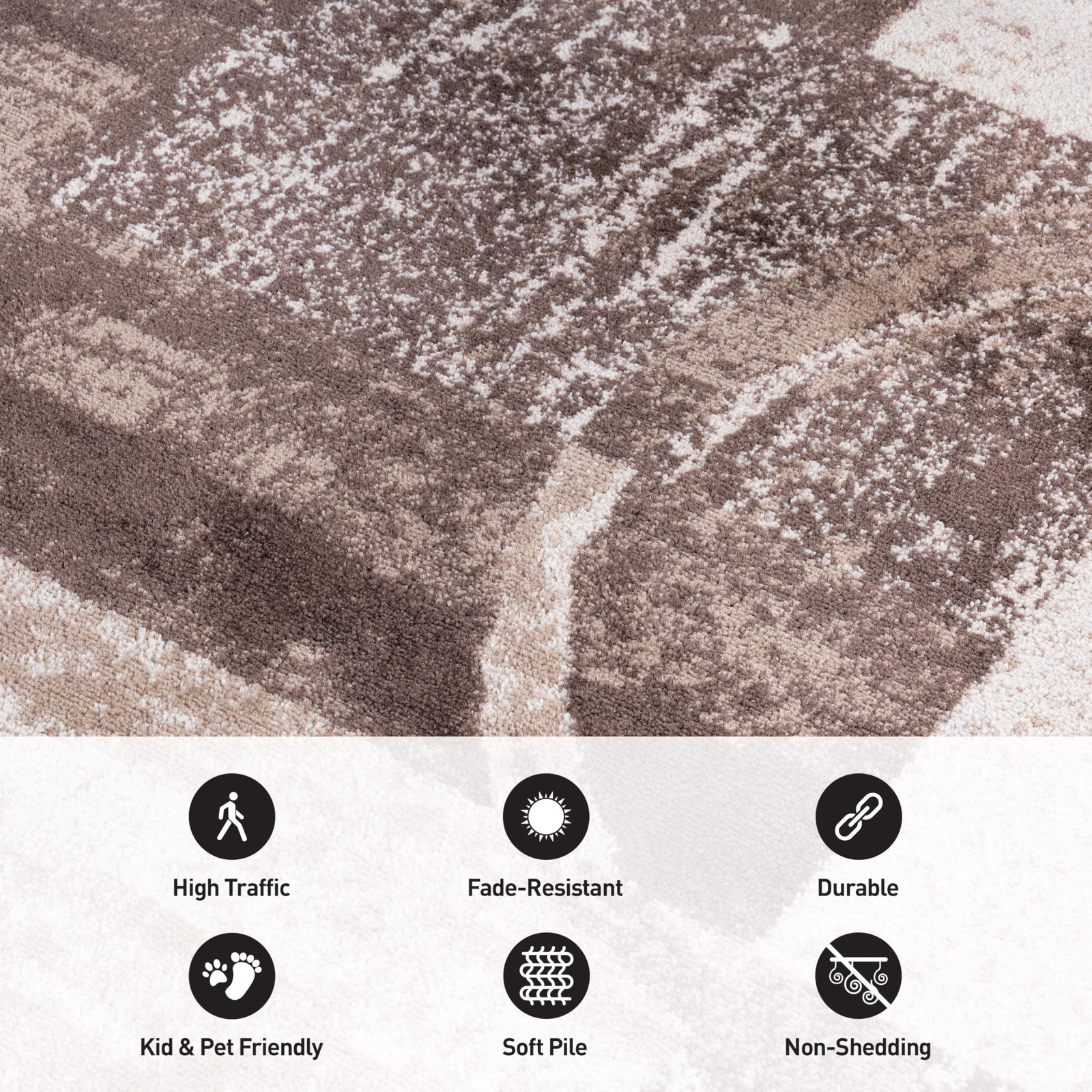 Brown Contemporary Abstract Circles 2×7 Area Rug Polypropylene Jute Backing