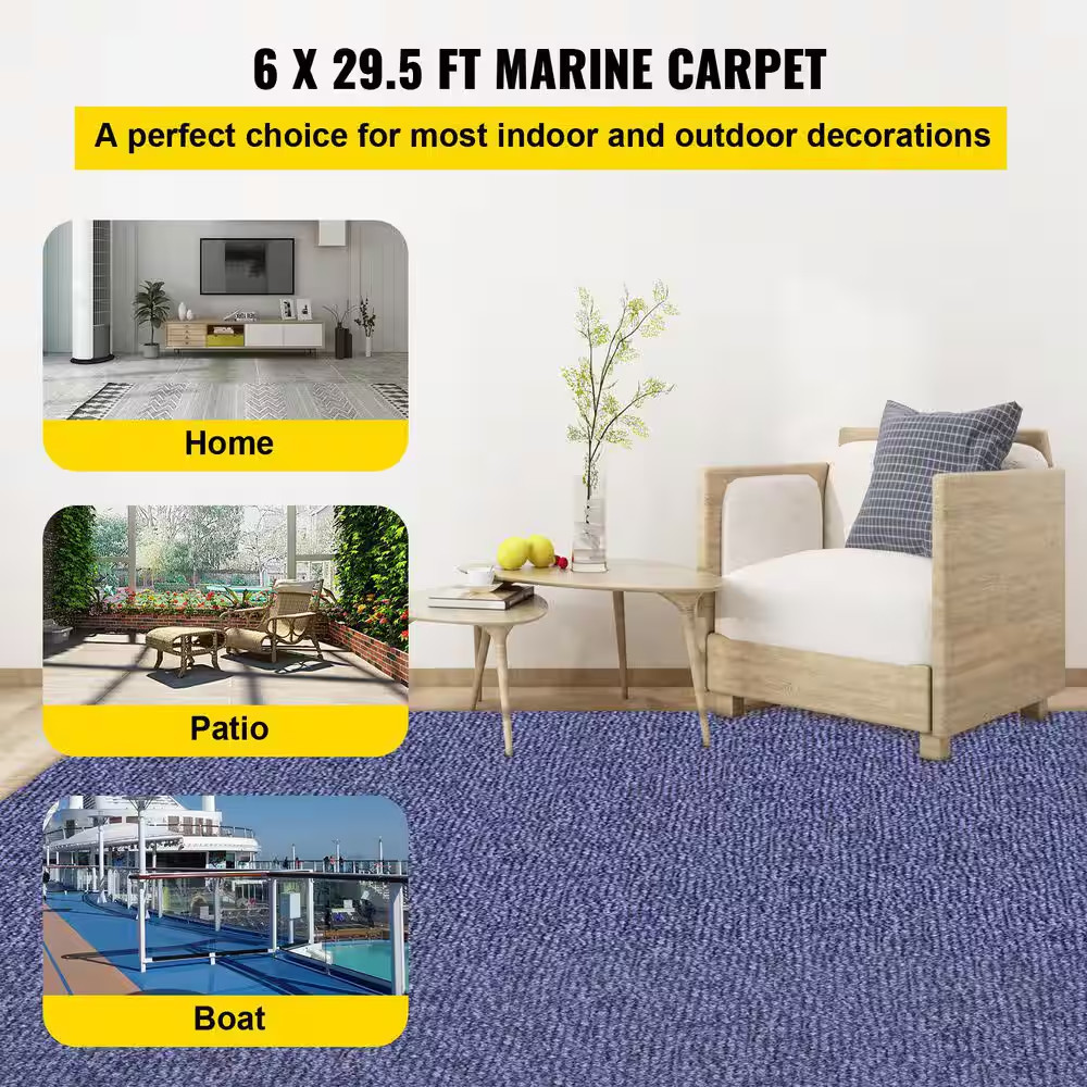 Deep Blue – Commercial/Residential 6 X 29.5 Ft. Waterproof Back Indoor/Outdoor C