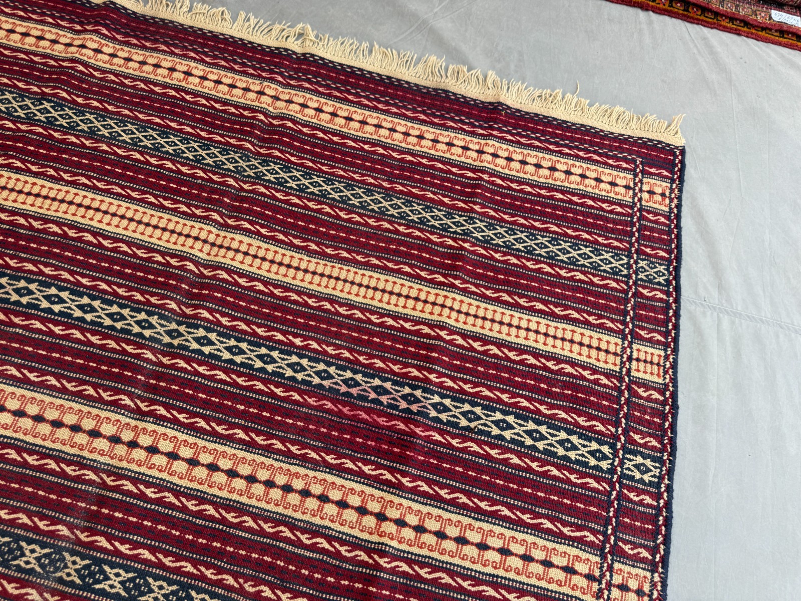 6×10 Handwoven Afghan Kilim Rug Geometric Striped Tribal Wool Flatweave Carpet