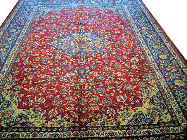 9′ x 13′ Red Traditional Isfahaan Rug #PIX-7013
