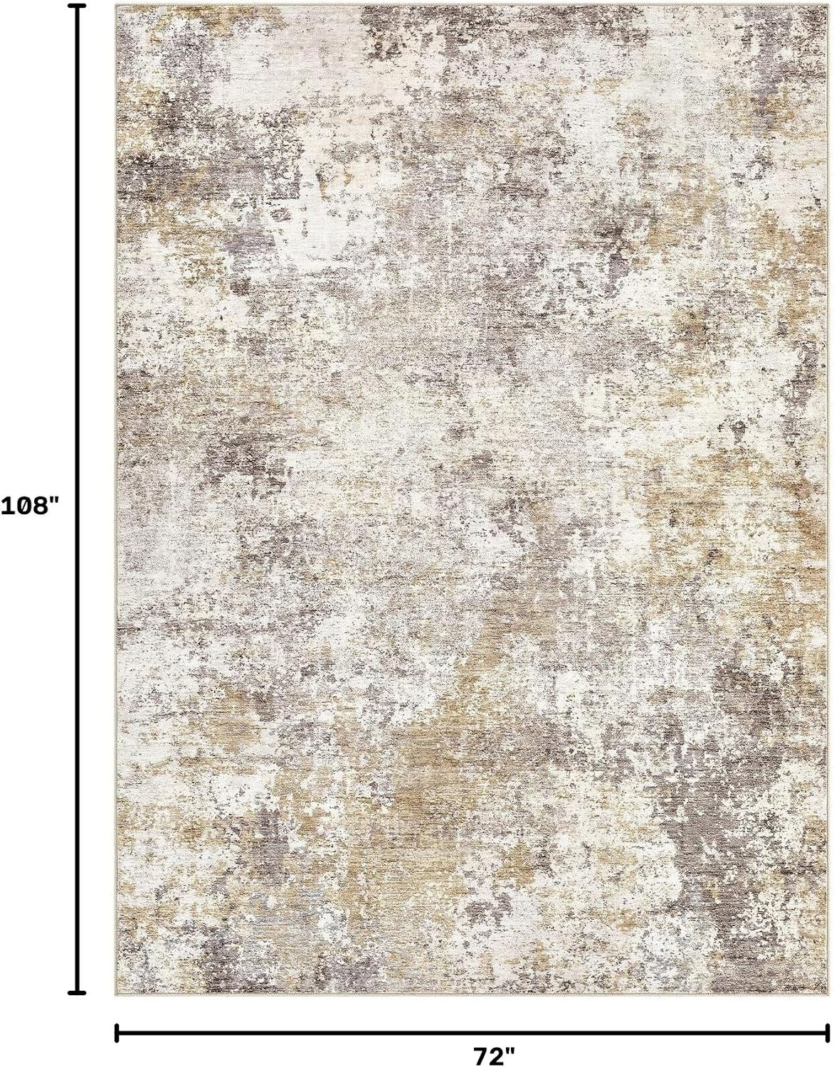 6X9 Modern Abstract Washable Area Rug – Non-Slip Backing for Kid & Pet Safety