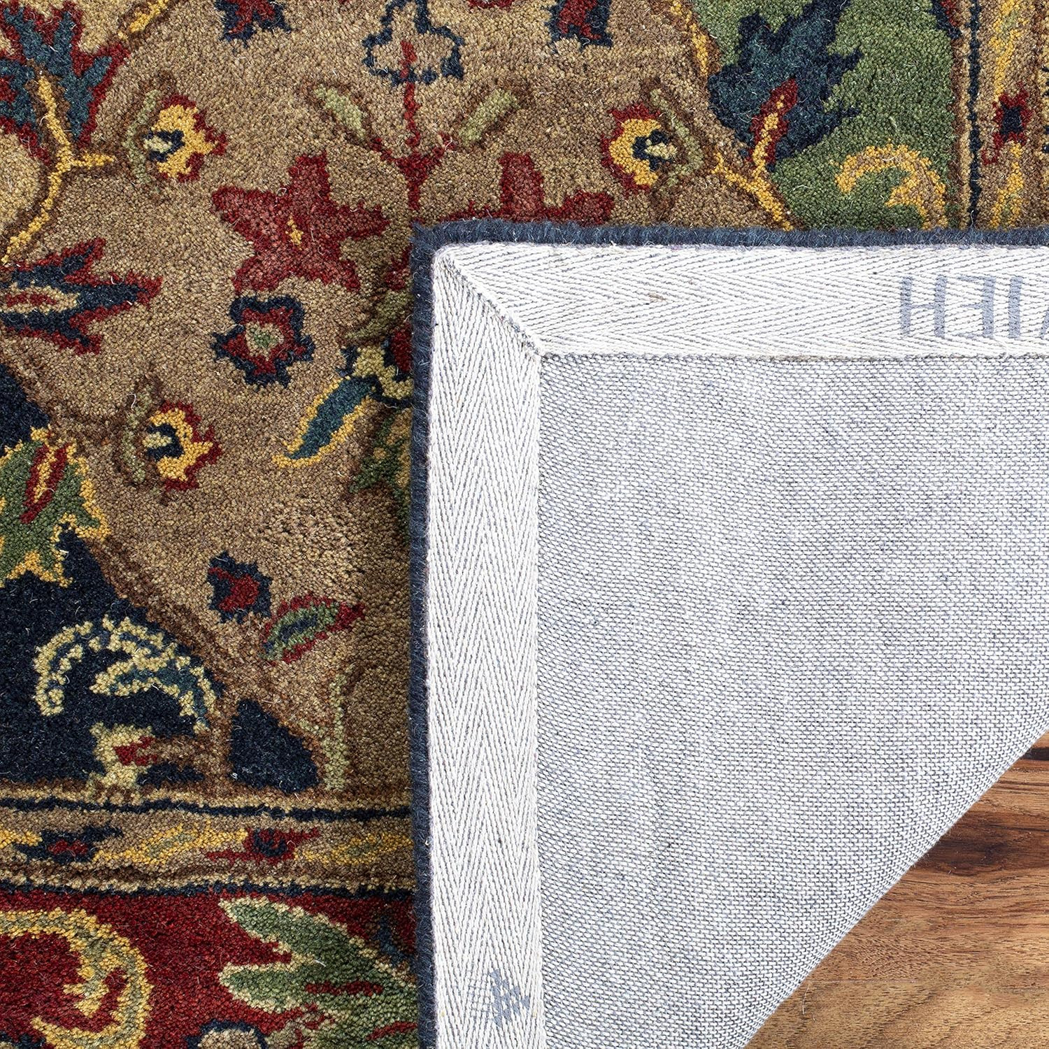 Handmade Heritage Collection 5′ x 8′ Wool Area Rug – Multi & Burgundy