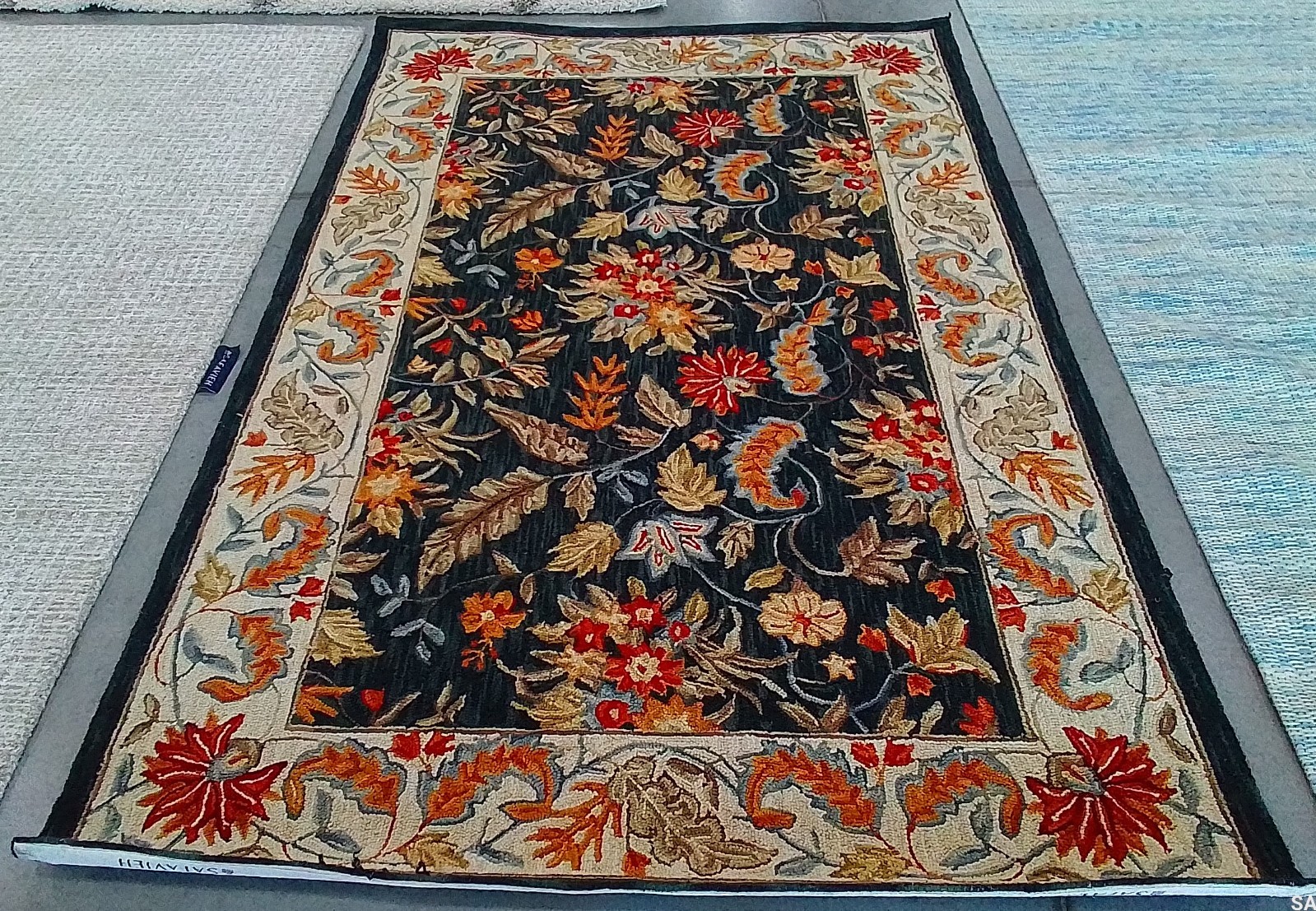 BLACK 5′-3″ x 8′-3″ Back Stain Rug, Reduced Price 1172779319 HK141B-5