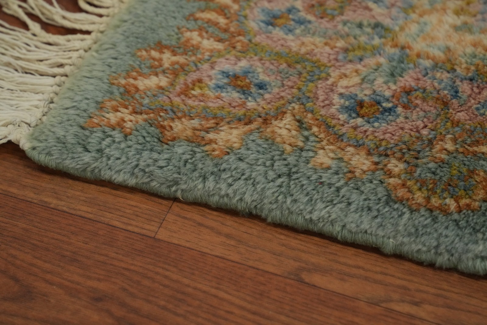 Vegetable Dye Vintage Green Traditional Large Rug 11×21 ft Hand-knotted Wool