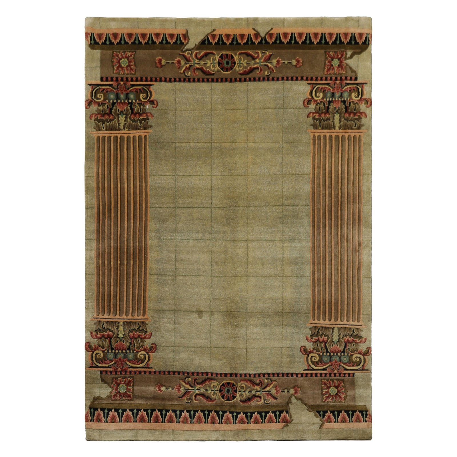 6’x8’10” Hand Knotted New Zealand Wool Mint Tibetan Plush Pile Classic Rug