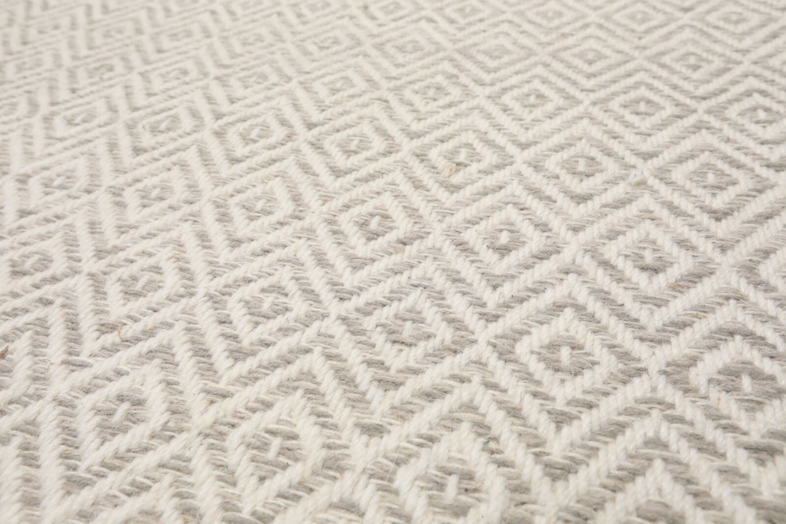 LoomBloom Multi Sizes Ivory Hand Woven Geometric Flatweave New Zealand Wool Rug