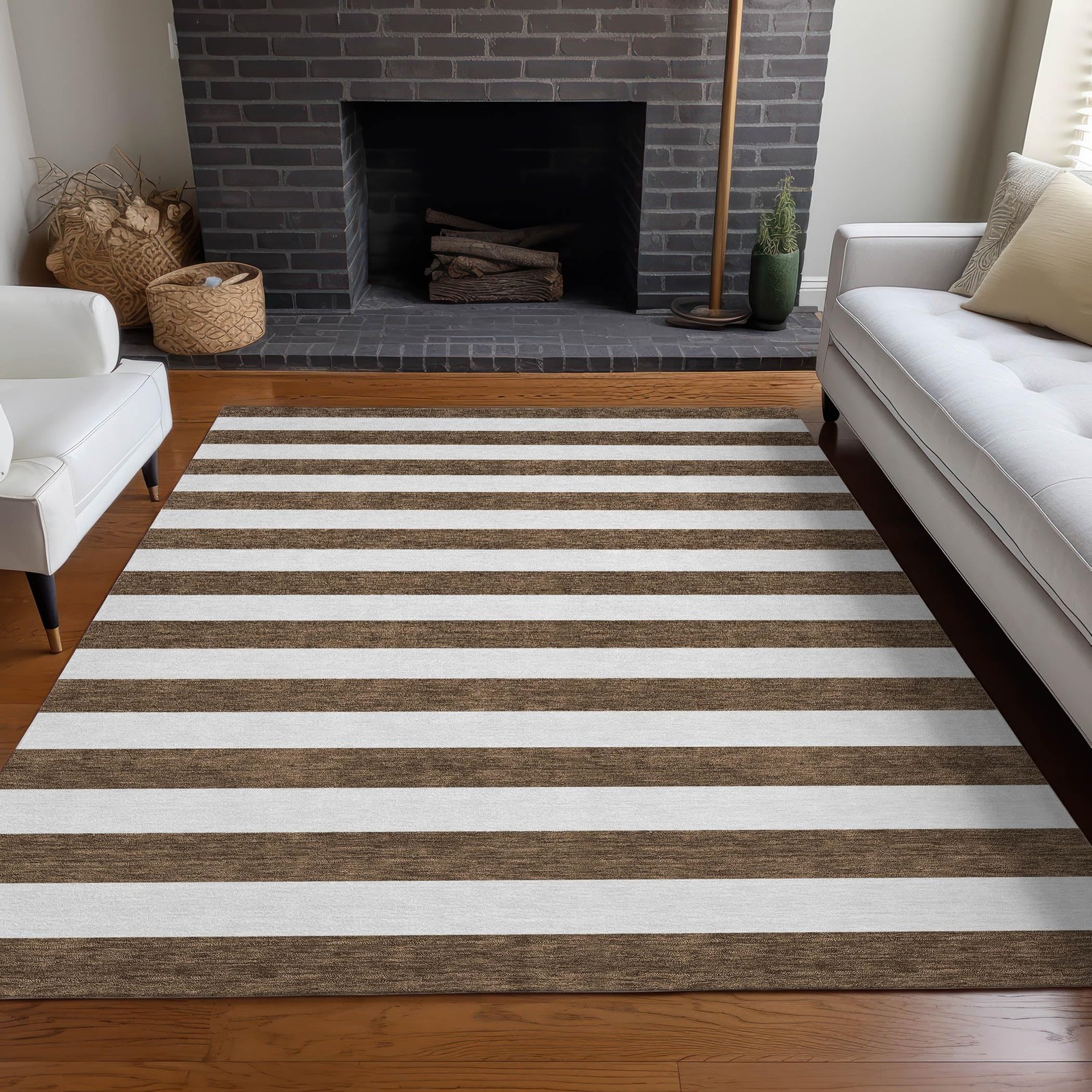Addison Rugs Chantille Acn528 Brown 5 X 76 Indoor Outdoor Area Rug Stain