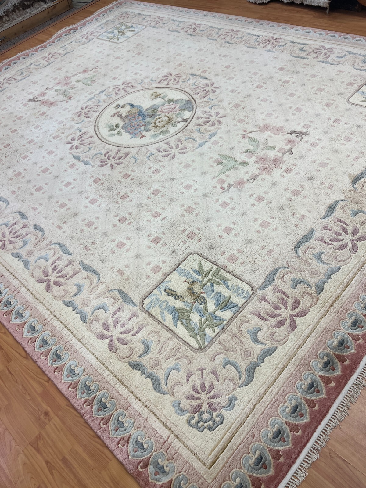 8′ x 10′ Chinese Art Deco Oriental Rug – Full Pile – 100% Silk – Hand Made