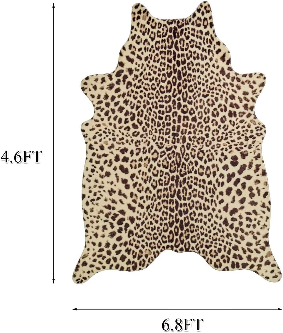 Leopard Print Faux Fur Area Rug Soft Animal Pattern Carpet for Living Room Decor