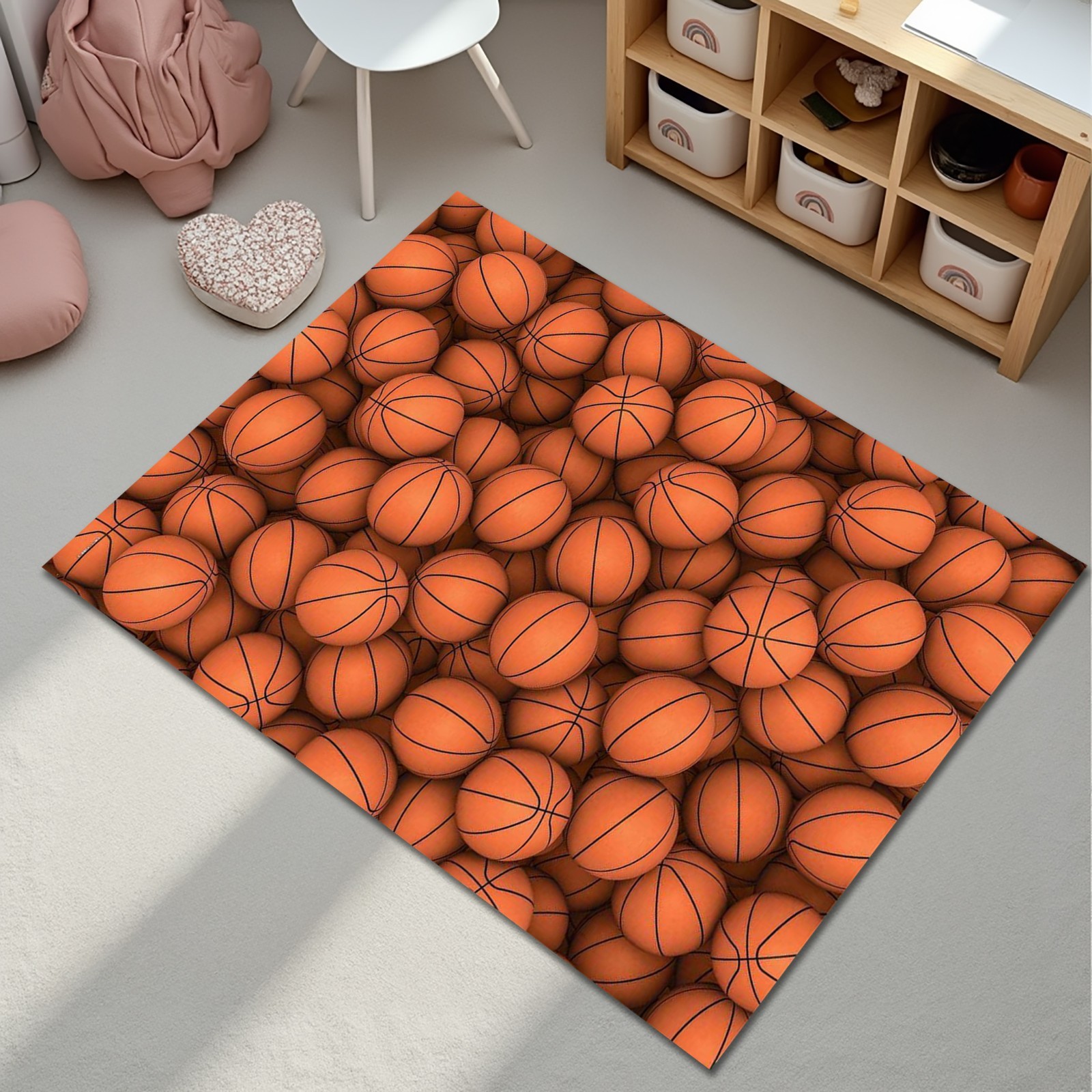 Basketball Rug Boys Room Sports Themed Carpet Playmat