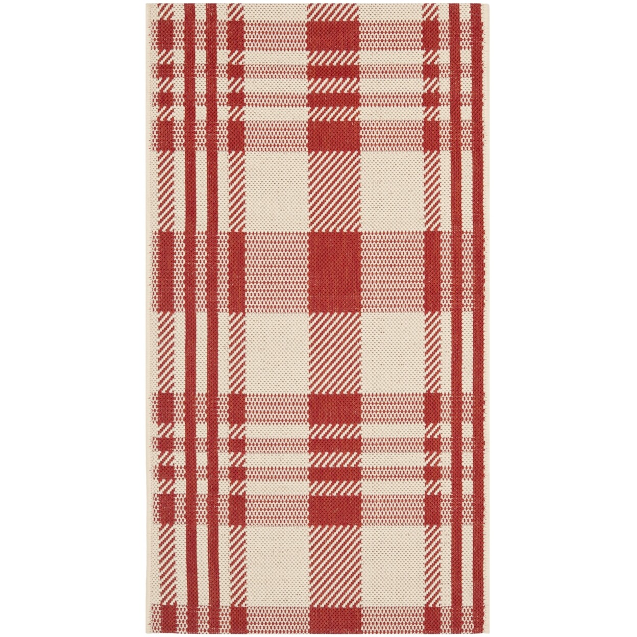 SAFAVIEH Outdoor CY6201-238 Courtyard Collection Red / Bone Rug
