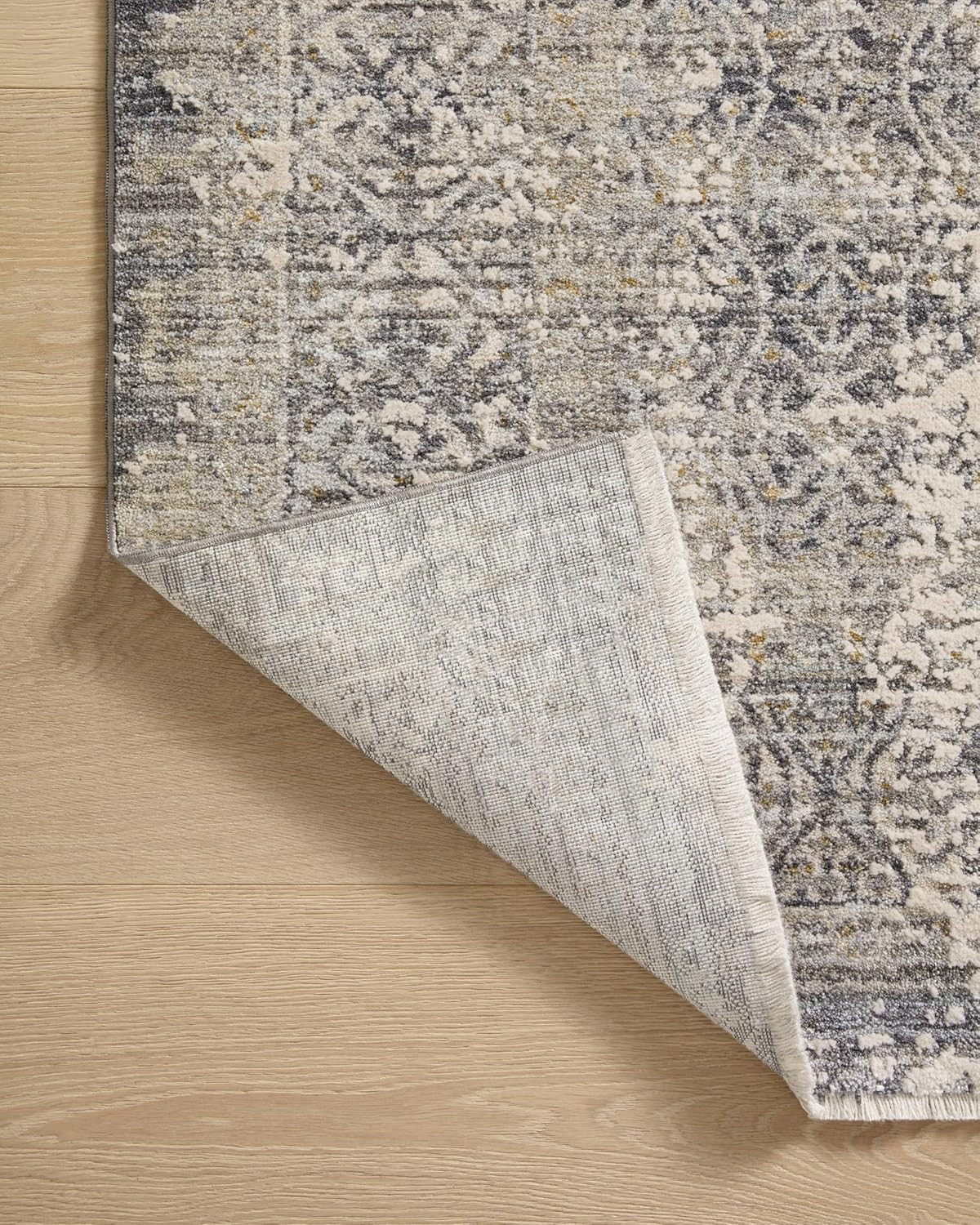 Loloi Alie Collection Round Area Rug 7’10” Sky/Stone, 0.13″ Pile Height