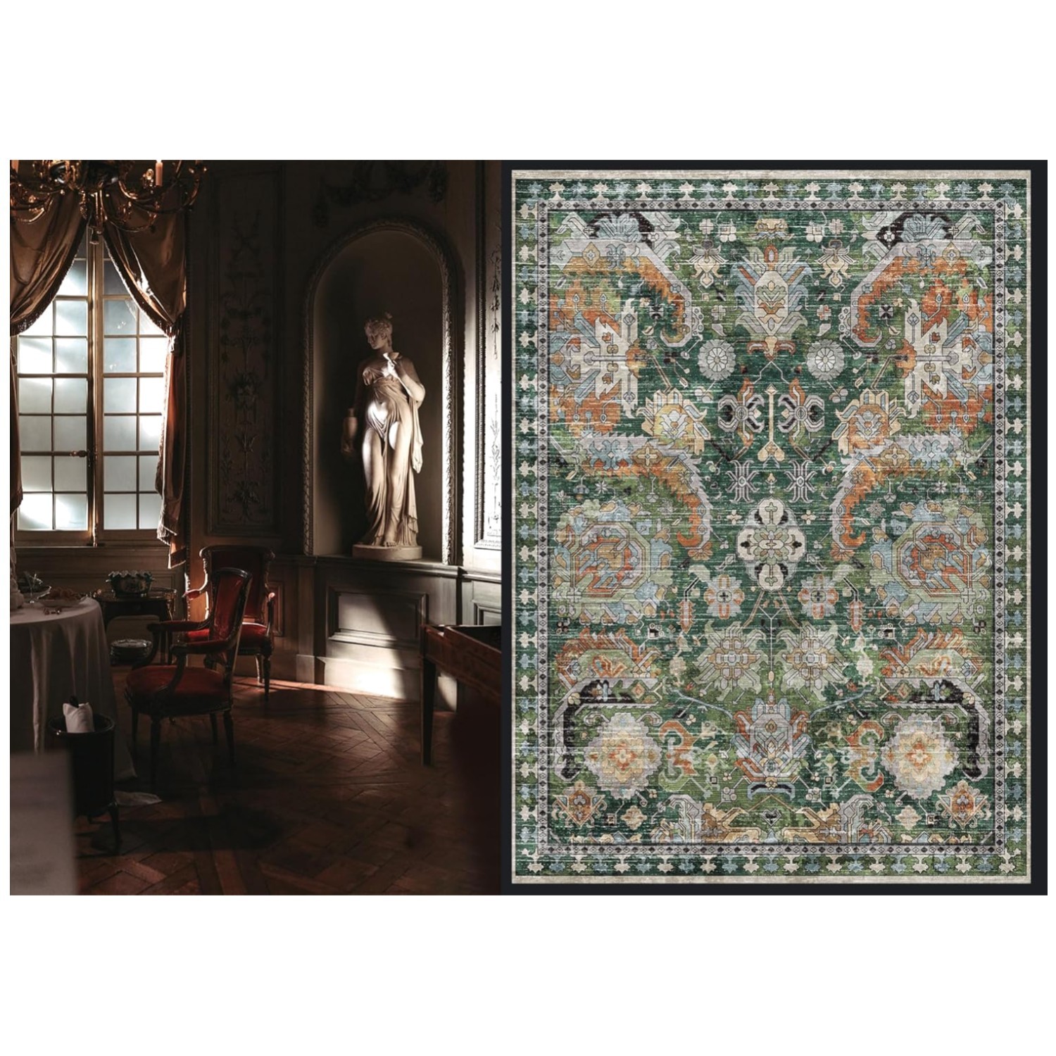 Tribal Print Area Rug, Stain & Water Resistant