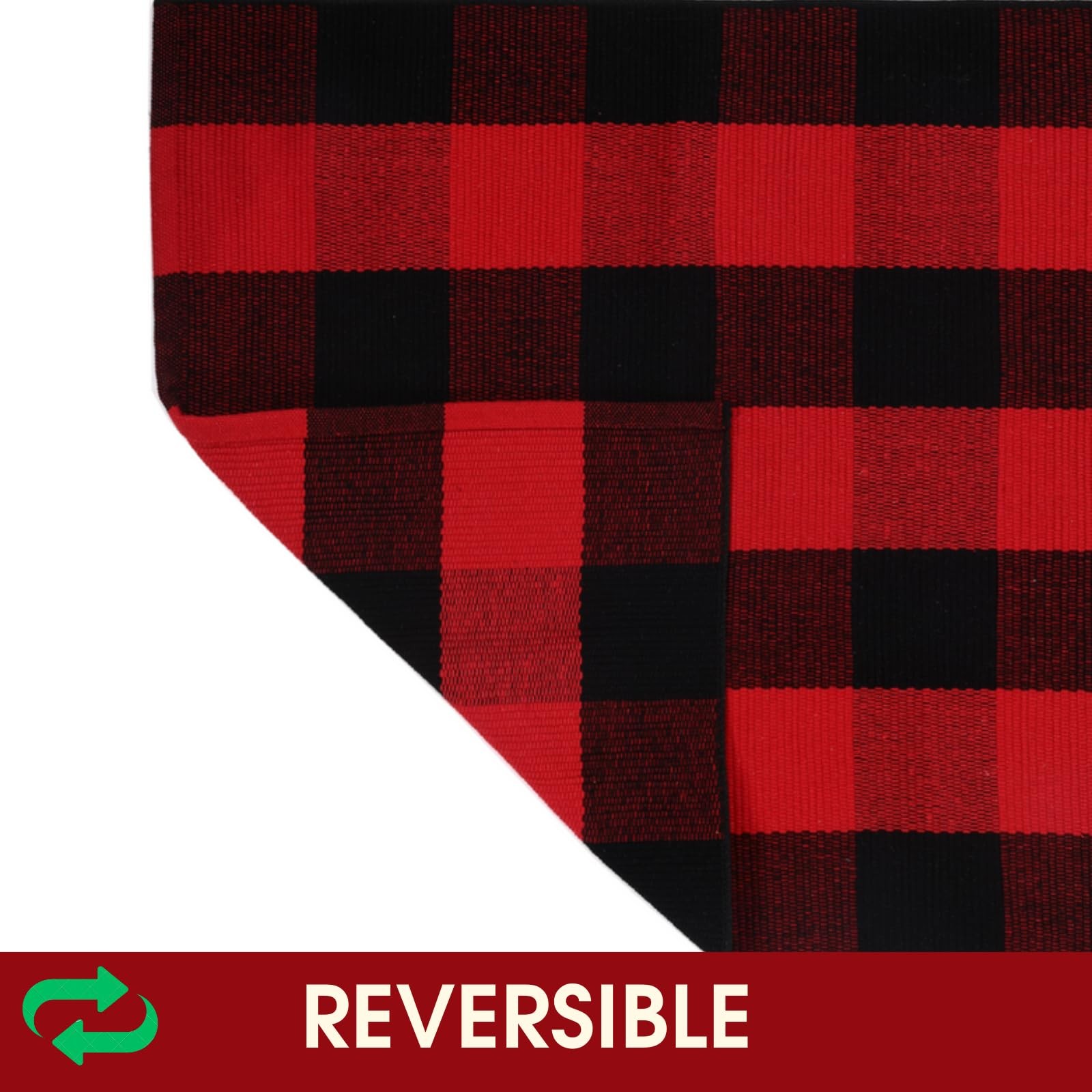 Homydecor 4’x6′ Red/Black Plaid Rug