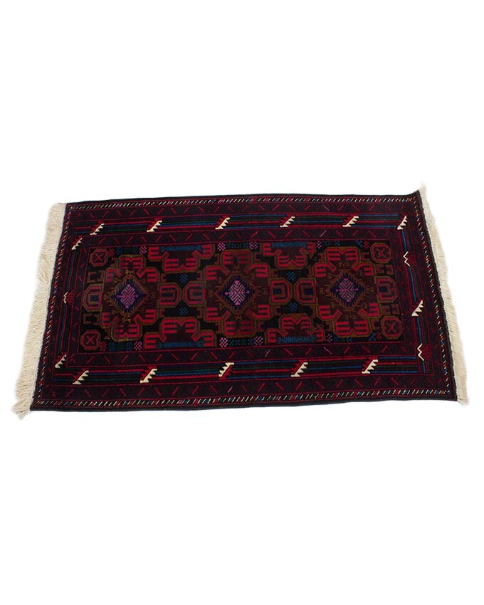 Tribal Afghani Hand Knotted Wool Rug 31 x 48 inches
