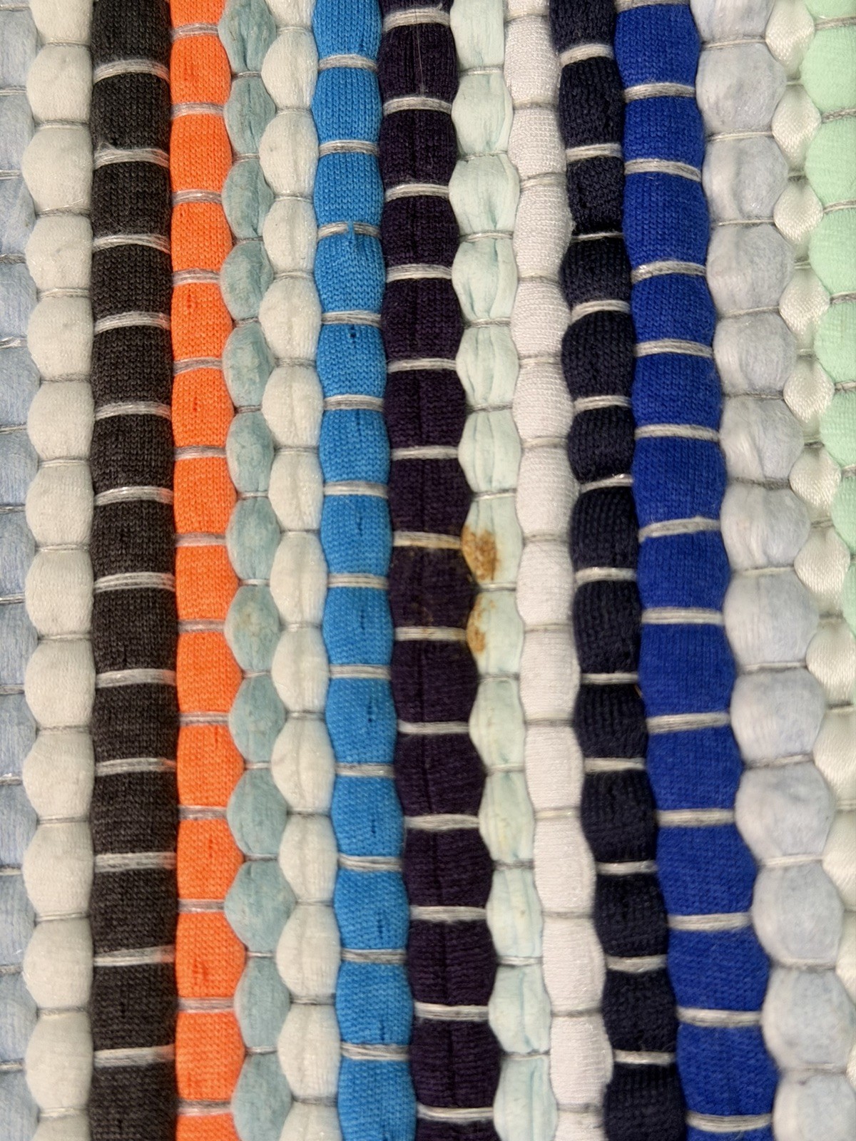 Vintage Mountain View Industries Colorful Reversible Rag Rug 24”x40” Made in USA
