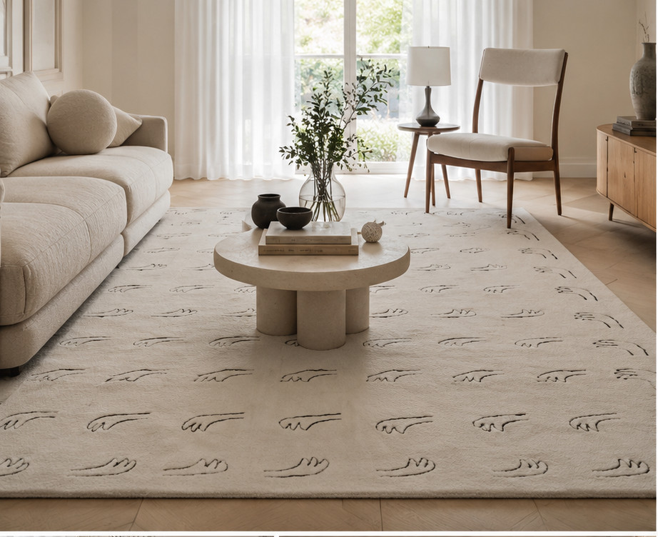 100% Wool Hand Tufted Area Carpet Big Buds Hand-Tufted 8×10