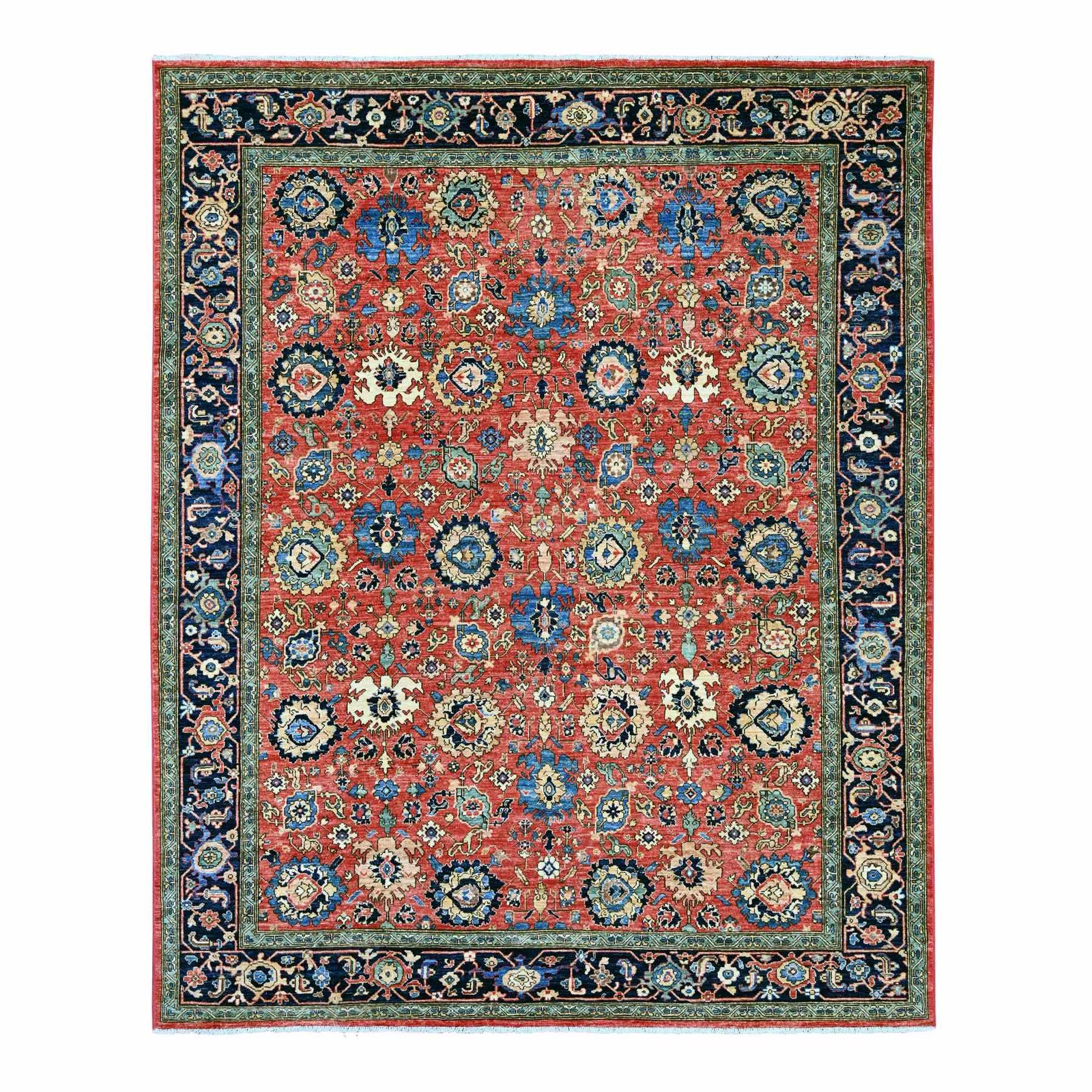 8’1″x10′ Red Northwest Zoroastrian All Over Design Wool Hand Knotted Rug 21128