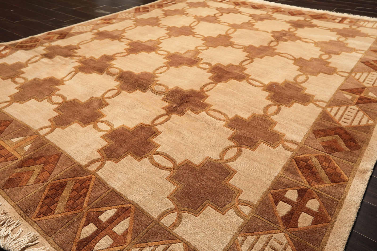 Michaelian & Kohlberg Hand Knotted Wool Beige Tibetan Plush Pile Rug 8×10’4”