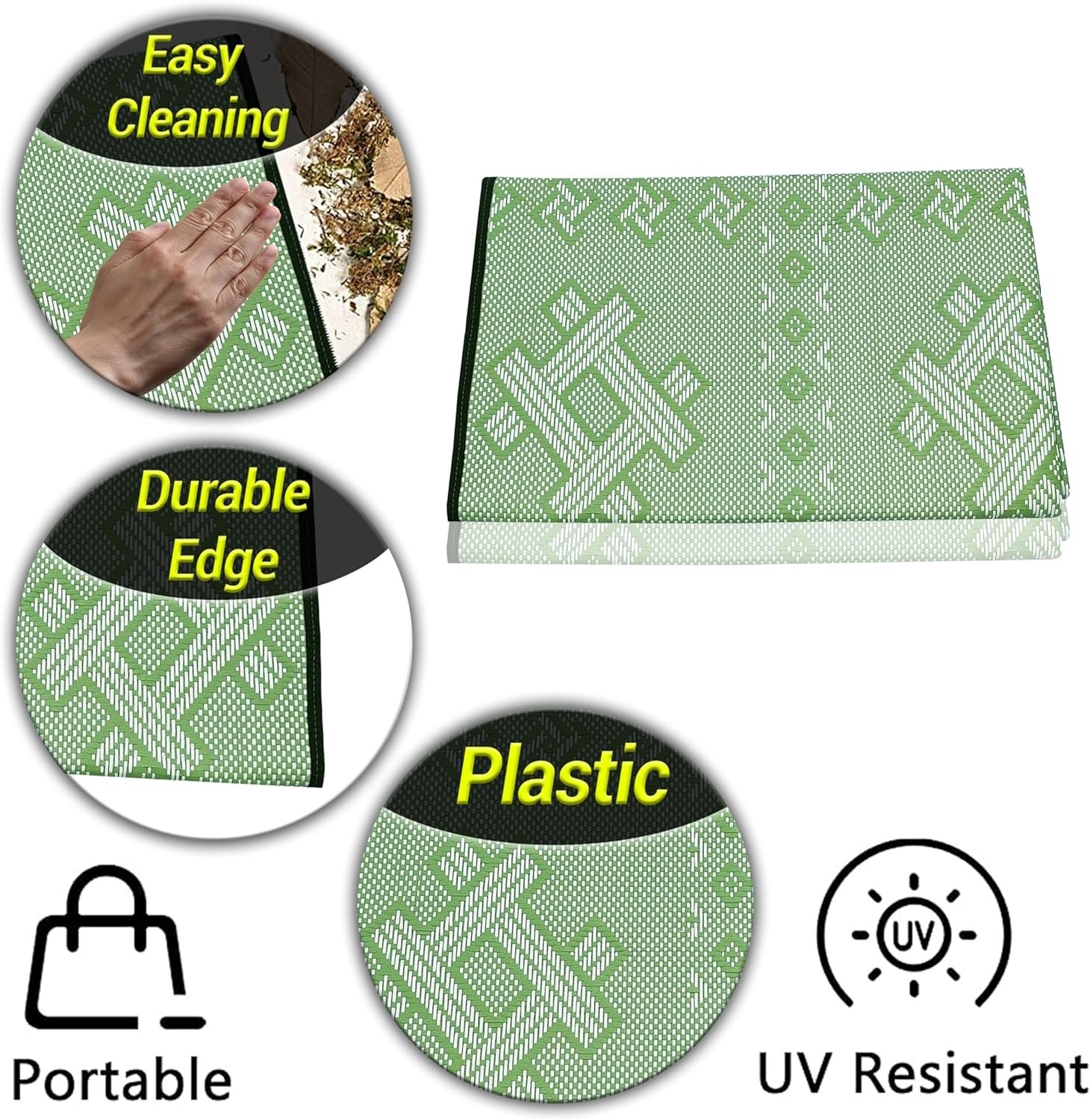Durable Waterproof Outdoor Rug 5×3.3 ft – Ideal for Camping and Backyards