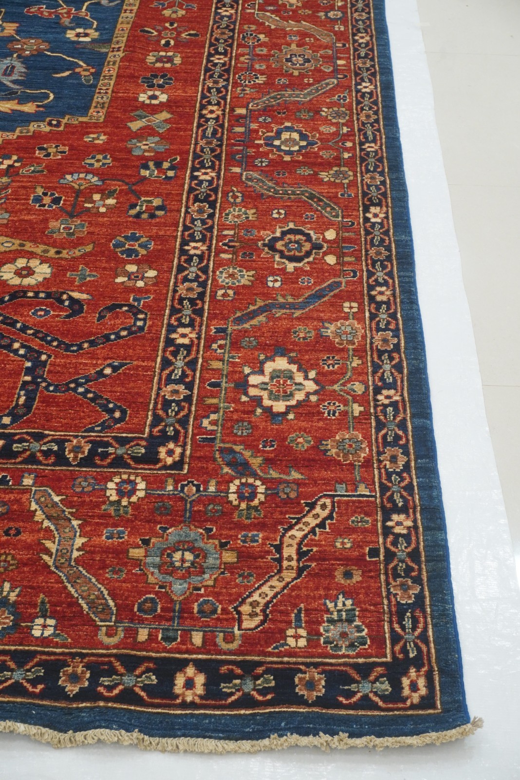 10×14 ft Red Serapi Afghan Hand Knotted Wool Oriental Rug