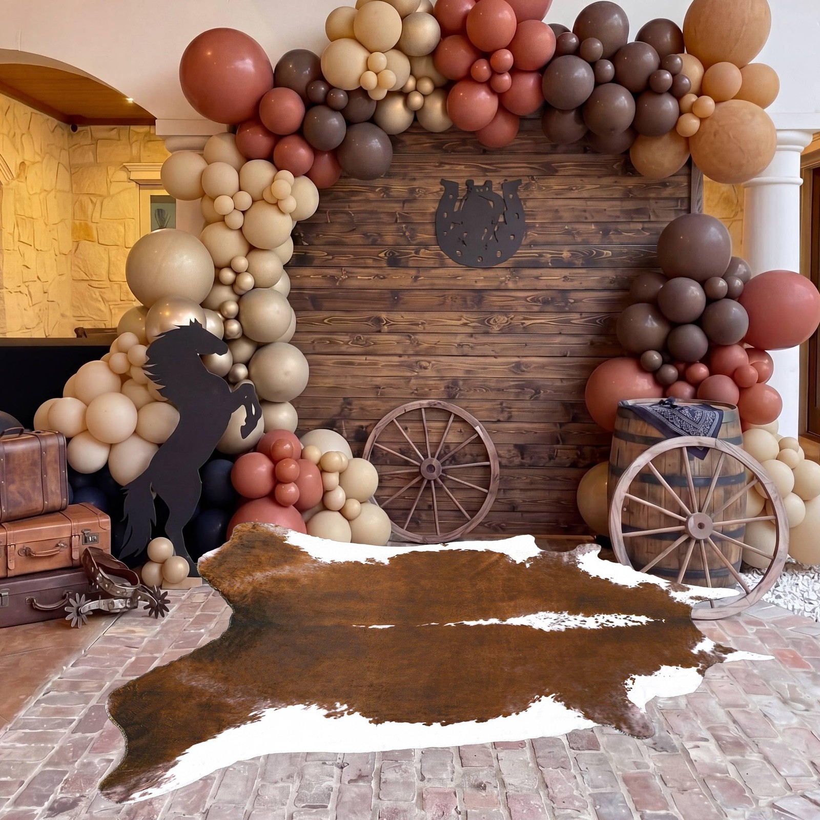 59″ x 79″ Western Party Decoration Faux Cowhide Rug Western Animal Flannel Co…