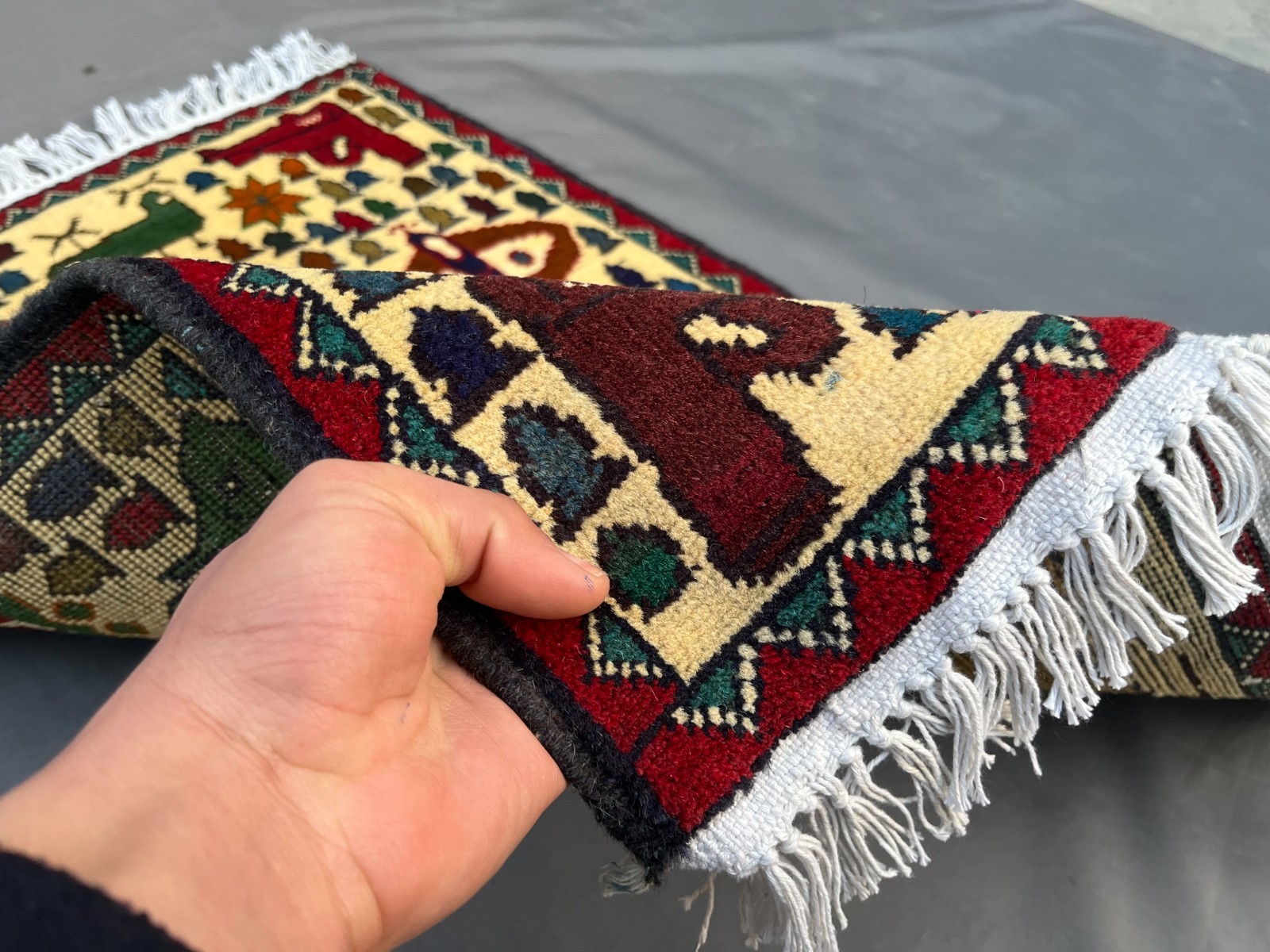 1’10 x 2’8 Ft Colorful Afghan War Rug– Military Aircraft Pictorial Design Carpet