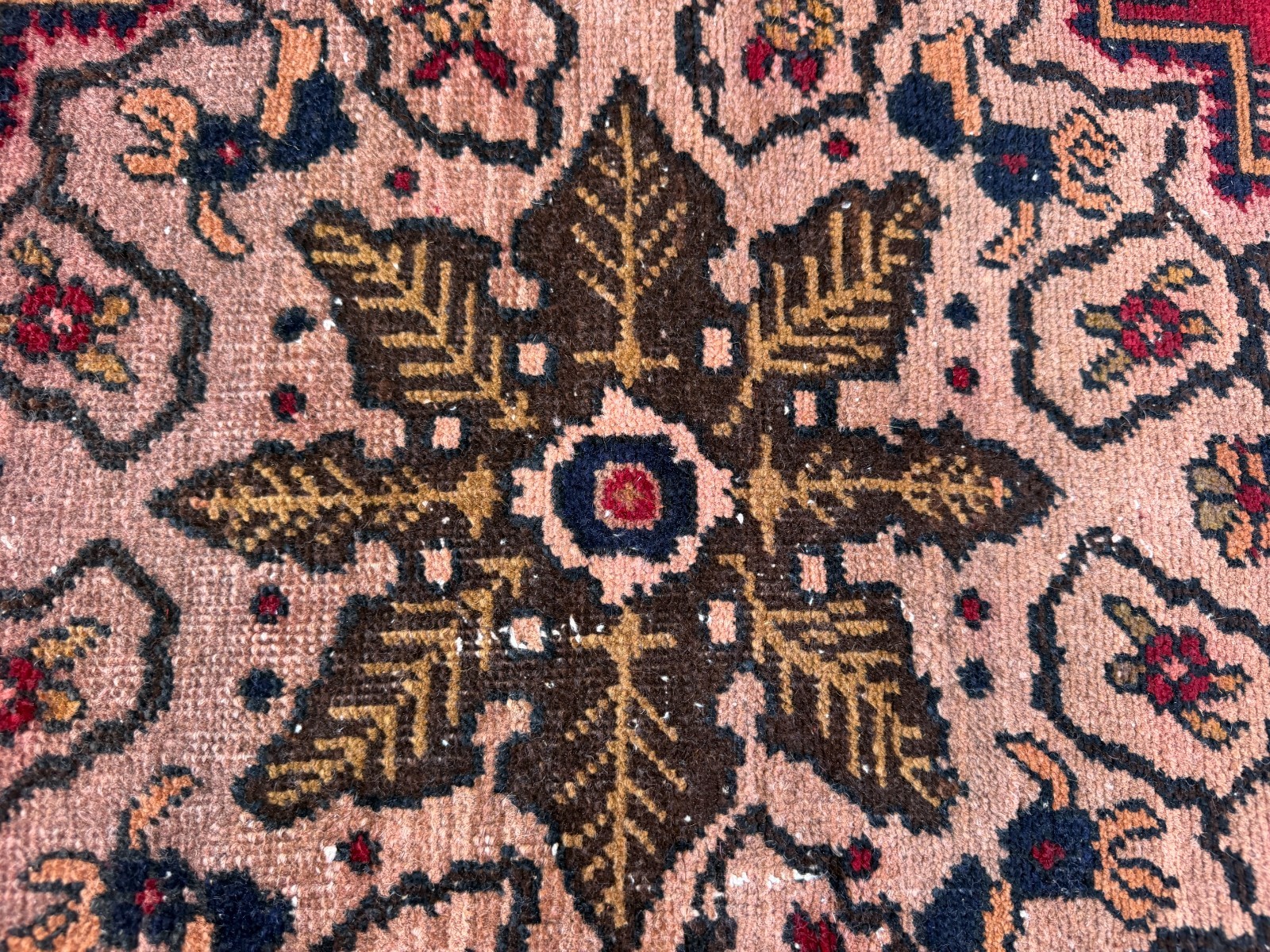 Vintage Red Turkish Oushak Rug 4×7 Handknotted Tribal Anatolian Area Rug Wool