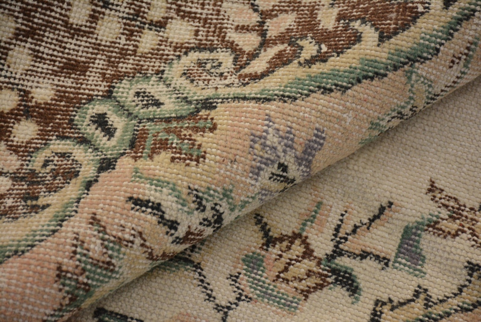 5,7×6 ft Vintage Rug, Turkish Rug, Brown Handmade Wool Rug