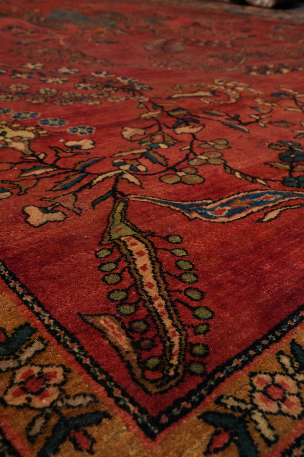 10.8 x 14.6 Antique Perrsian Kashaan Rug 1940’s #F-3056