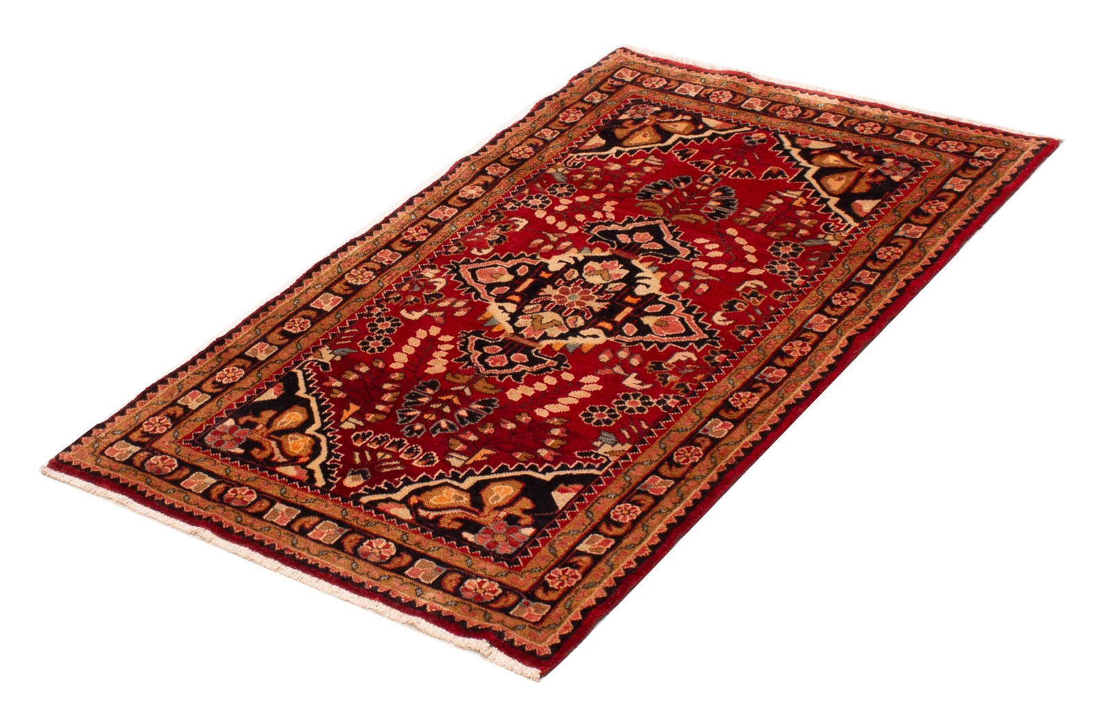 Vintage Hand-Knotted Area Rug 3’4″ x 5’5″ Traditional Wool Carpet